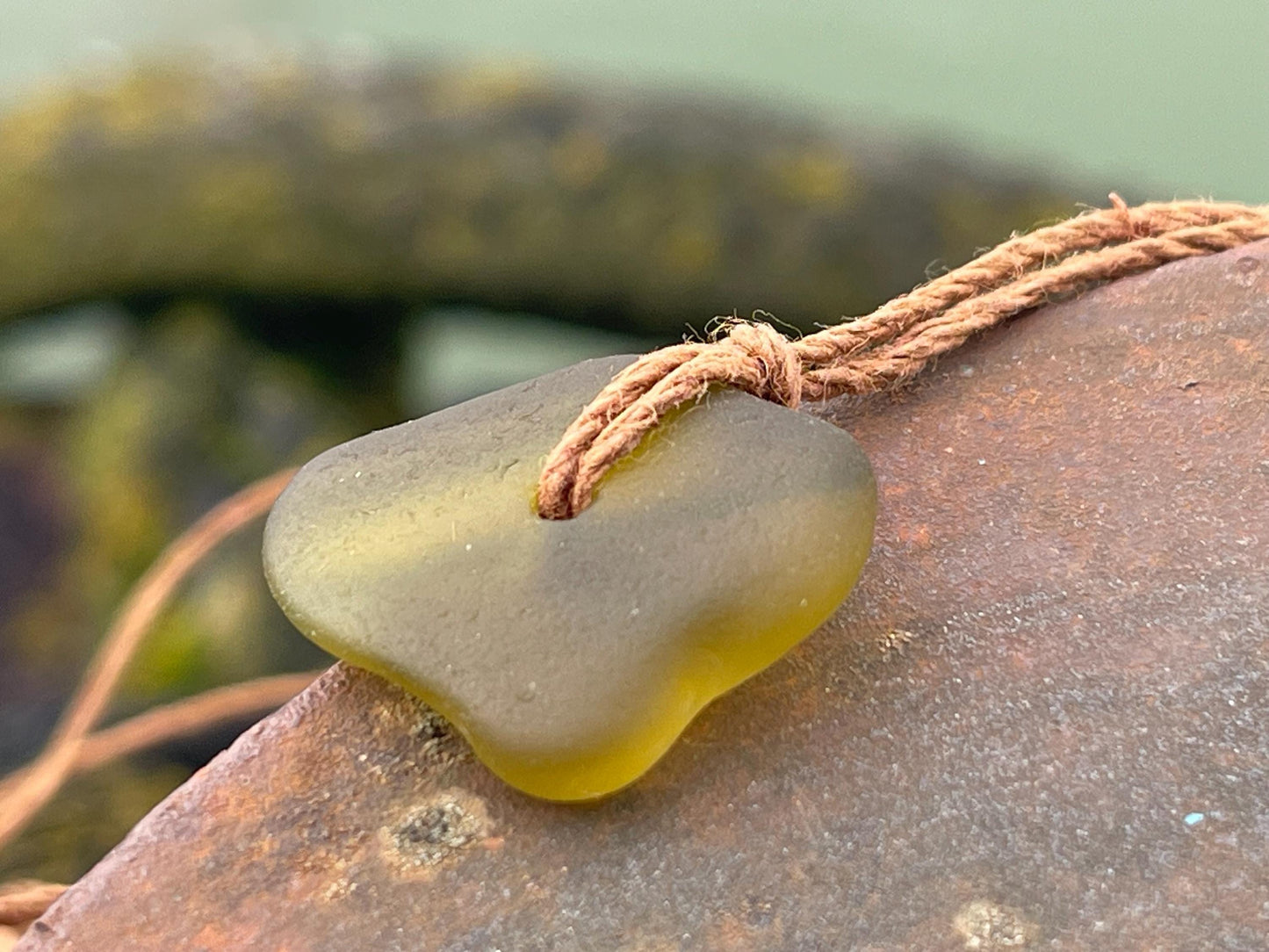 Unisex Cornish sea glass necklace, surf necklace, hippy necklace, gift for him, gift for her, recycled necklace, eco friendly necklace, boho