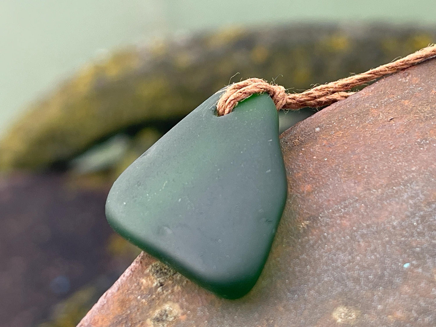 Unisex Cornish sea glass necklace, surf necklace, hippy necklace, gift for him, gift for her, recycled necklace, eco friendly necklace, boho