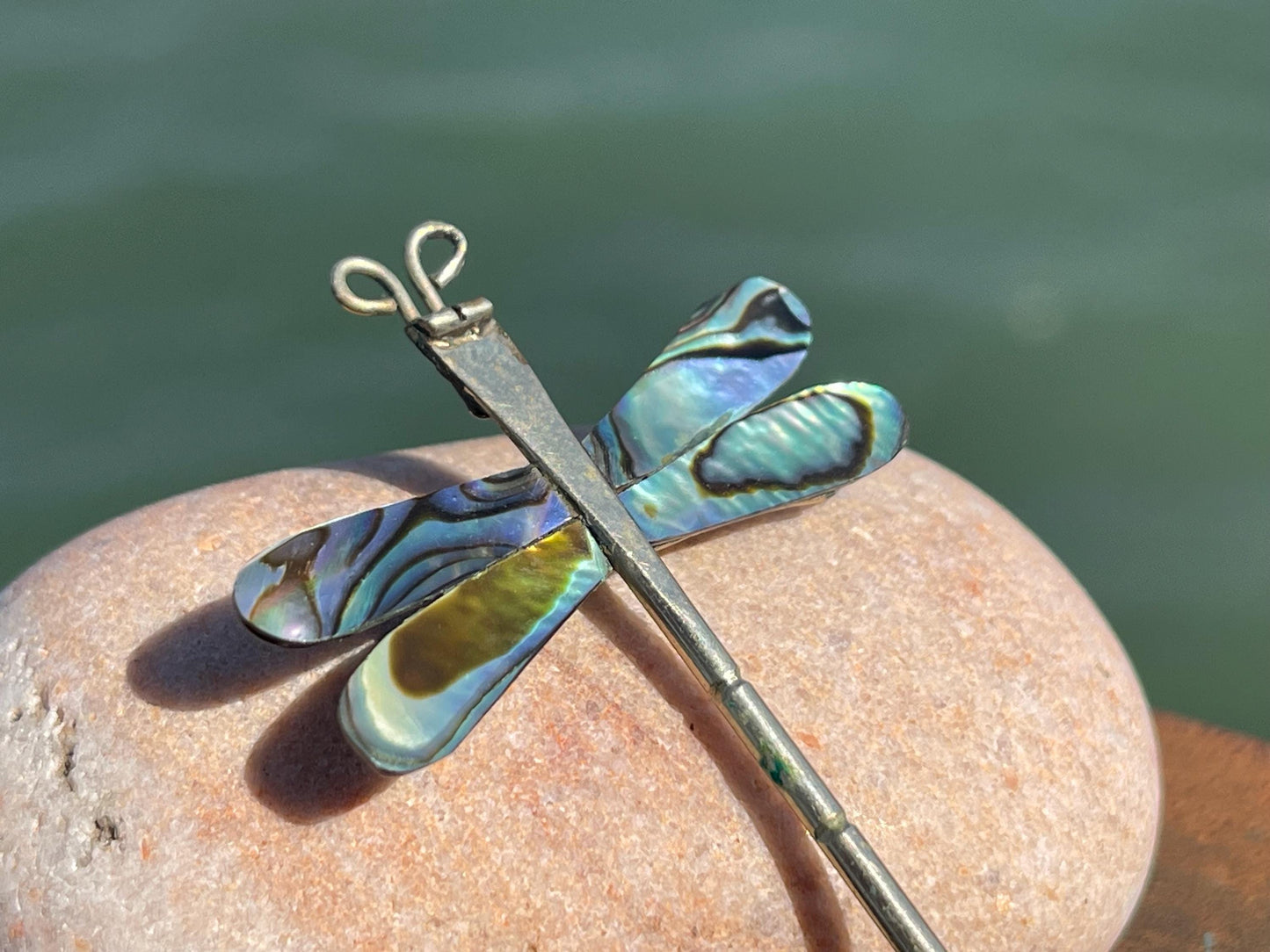 Vintage dragonfly brooch. Stunning Abalone brooch. Dragonfly jewellery. Dragonfly pendant, eco friendly gift for her, ethical jewellery