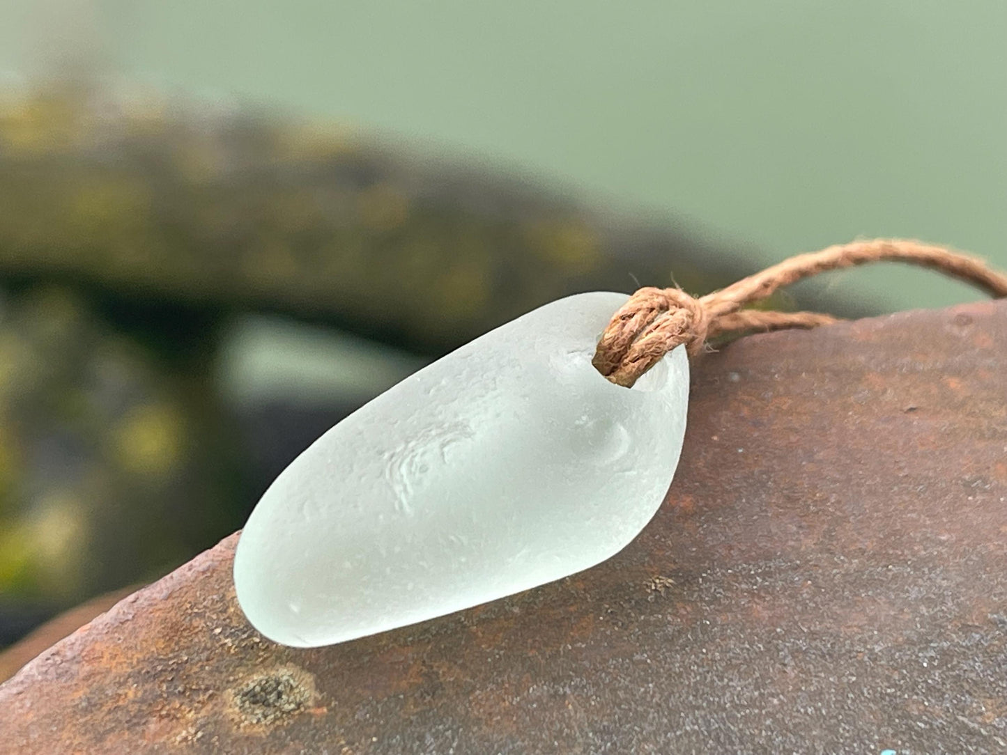 Unisex Cornish sea glass necklace, surf necklace, hippy necklace, gift for him, gift for her, recycled necklace, eco friendly necklace, boho