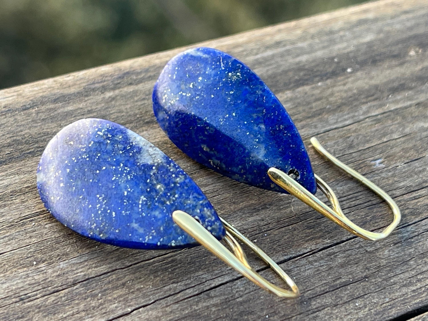 Lapis gemstone earrings. Ethical jewellery, blue gemstone earrings. Stunning unique jewellery. Unique gifts. Unique lapis earrings.