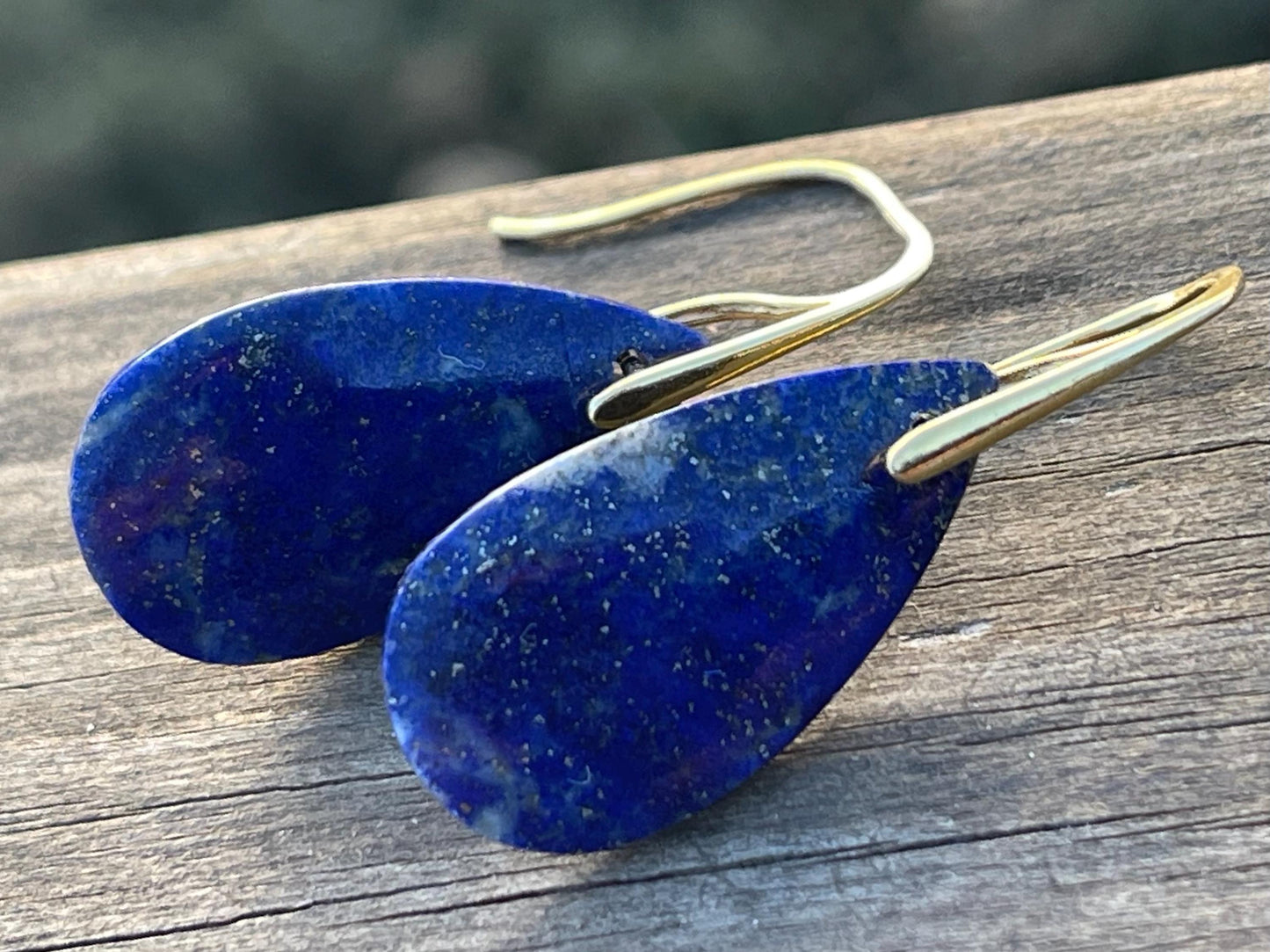 Lapis gemstone earrings. Ethical jewellery, blue gemstone earrings. Stunning unique jewellery. Unique gifts. Unique lapis earrings.