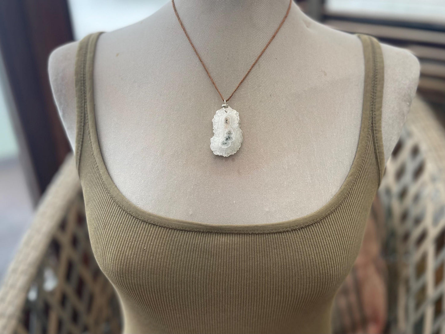 Quartz pendant, quartz necklace, raw quartz jewellery, gift for him, boho handmade necklace,  romantic gift for her, ethical jewellery