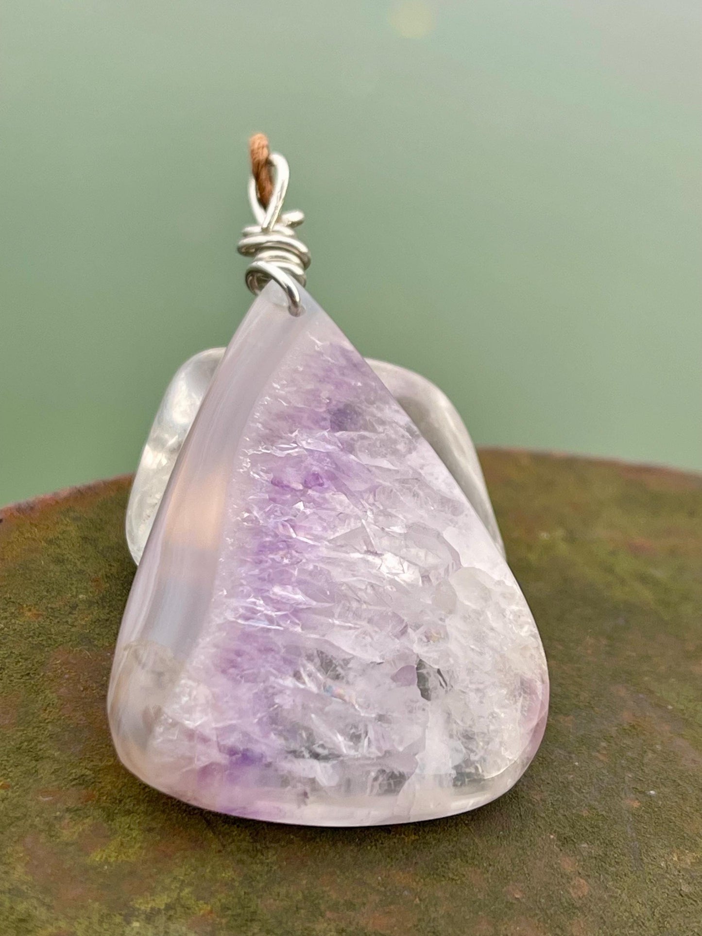 Amethyst pendant, amethyst necklace, amethyst jewellery, unusual gift for him, boho handmade necklace, romantic gift for her, boho pendant