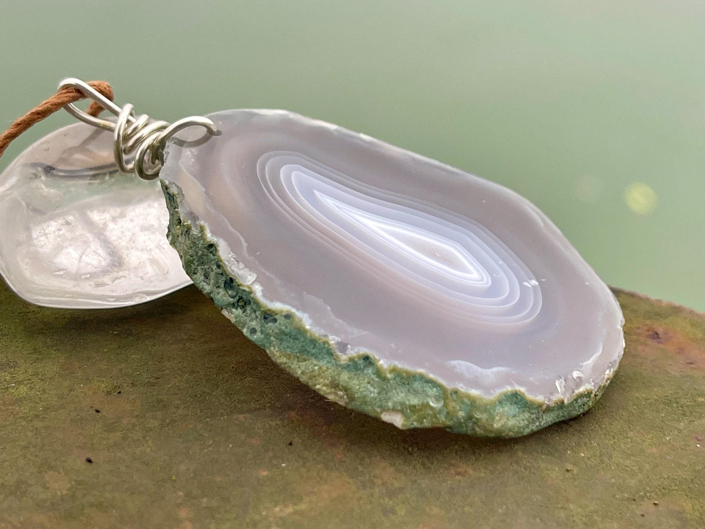 Stunning agate pendant. Agate necklace, agate jewellery, gift for him, boho handmade necklace,  are statement necklace. Ethical jewellery