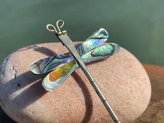 Vintage dragonfly brooch. Stunning Abalone brooch. Dragonfly jewellery. Dragonfly pendant, eco friendly gift for her, ethical jewellery