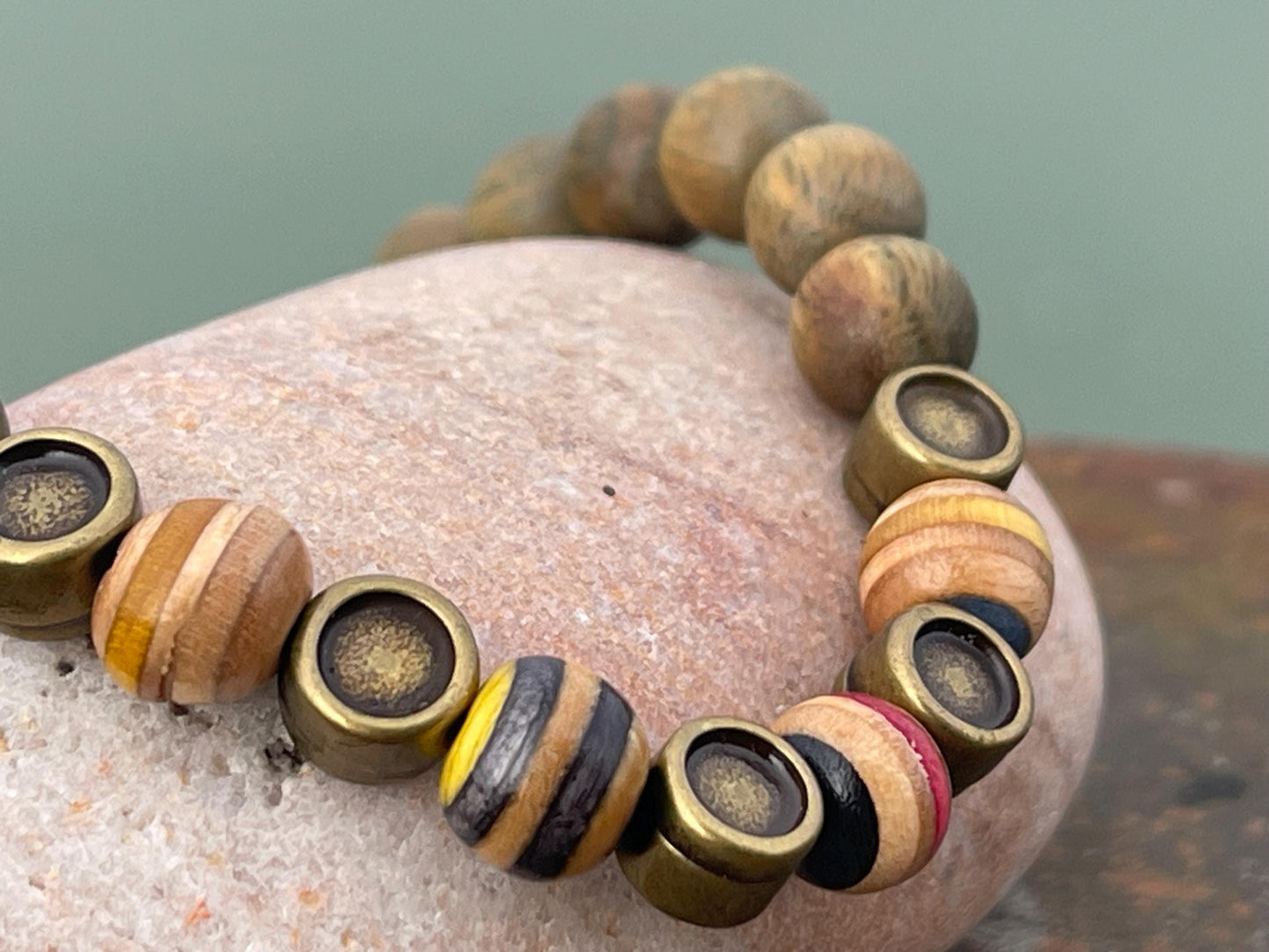 Handmade bracelet made from old skateboards. Skateboard bracelet. Unique gifts for men. Sustainable jewellery. Eco friendly bracelets.