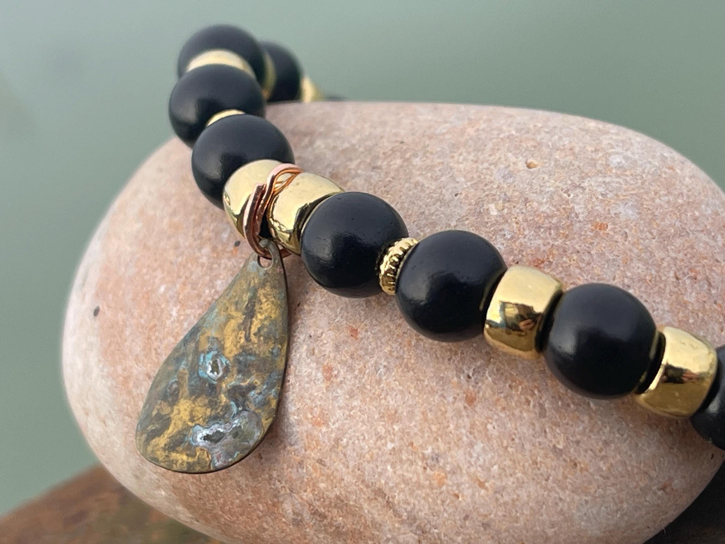 Gemstone bracelet, handmade gift for him, onyx jewellery, onyx bangle. Ethical jewellery, handmade unique jewellery. Unusual gifts for women