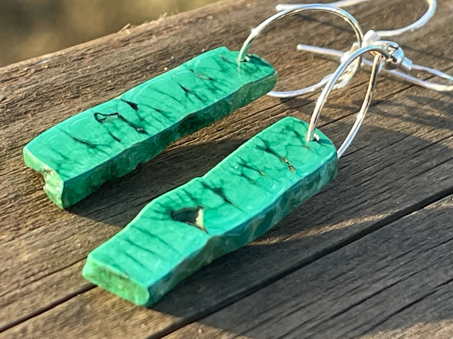 Silver earrings, boho earrings, unusual gift for her, malachite earrings, malachite jewellery, green gemstone earrings. Unusual jewellery