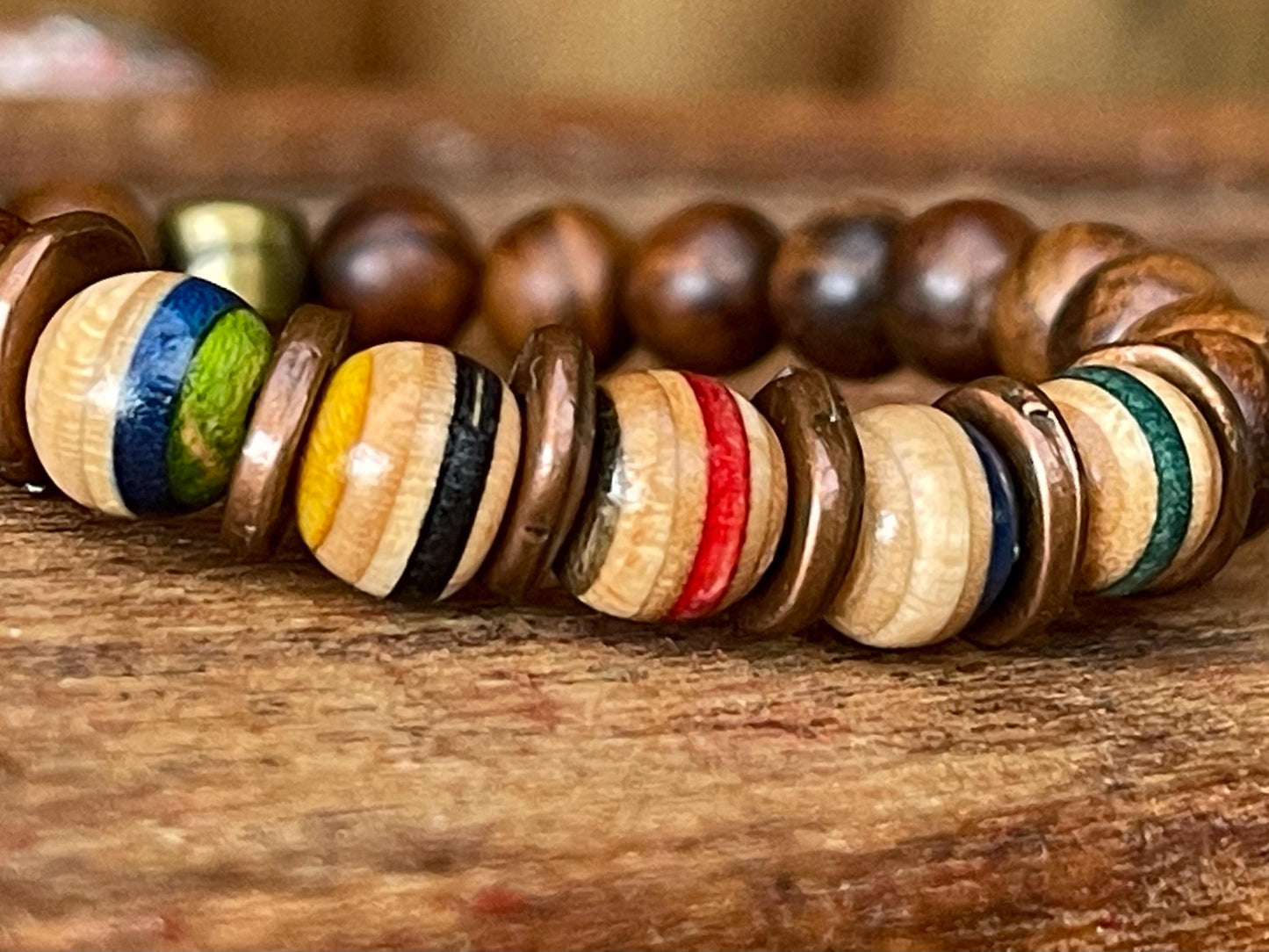 Handmade bracelet made from old skateboards. Skateboard bracelet. Unique gifts for men. Sustainable jewellery. Eco friendly bracelets.