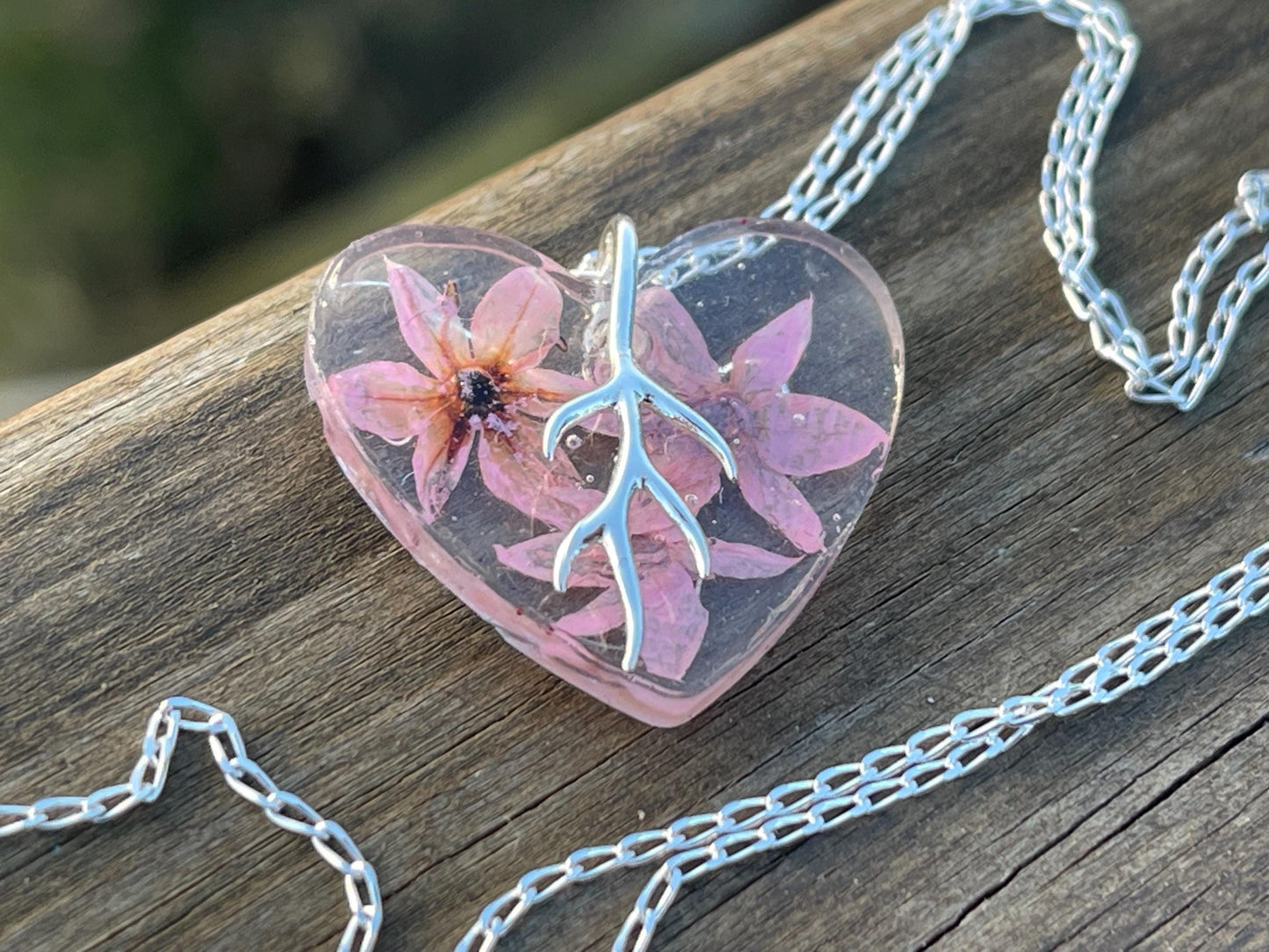 Garlic flower necklace :) Pink flower pendant, unique gift for her. Unique handmade jewellery, gift for garlic lover, floral jewellery