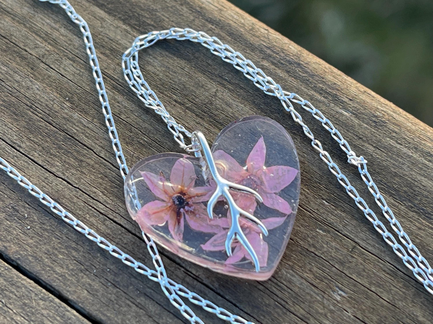 Garlic flower necklace :) Pink flower pendant, unique gift for her. Unique handmade jewellery, gift for garlic lover, floral jewellery