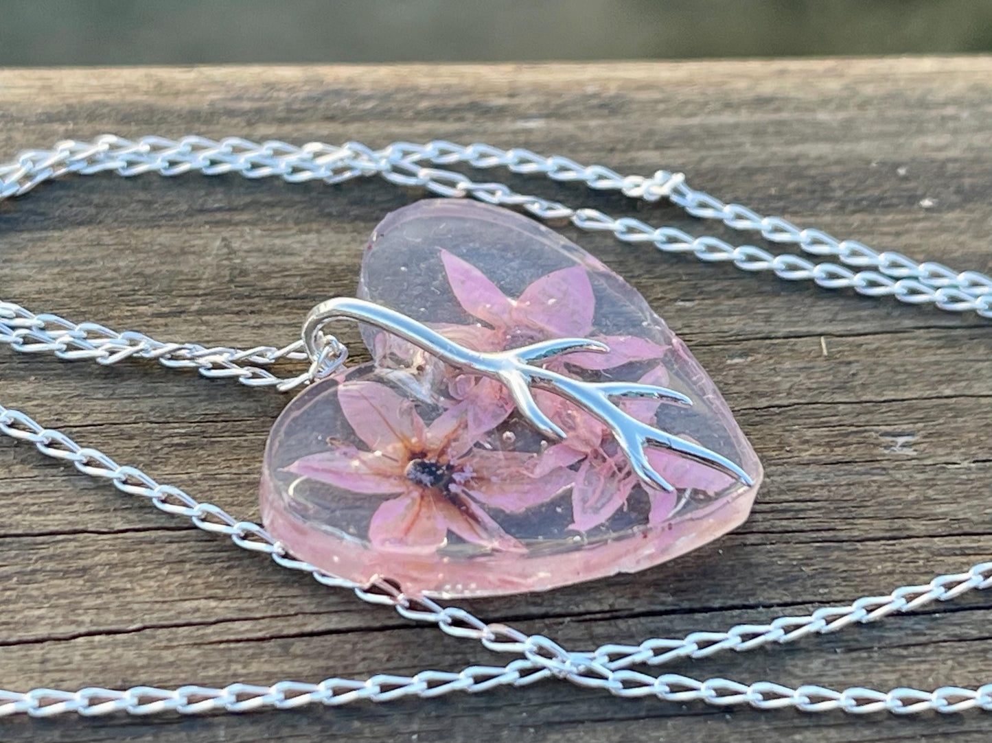 Garlic flower necklace :) Pink flower pendant, unique gift for her. Unique handmade jewellery, gift for garlic lover, floral jewellery