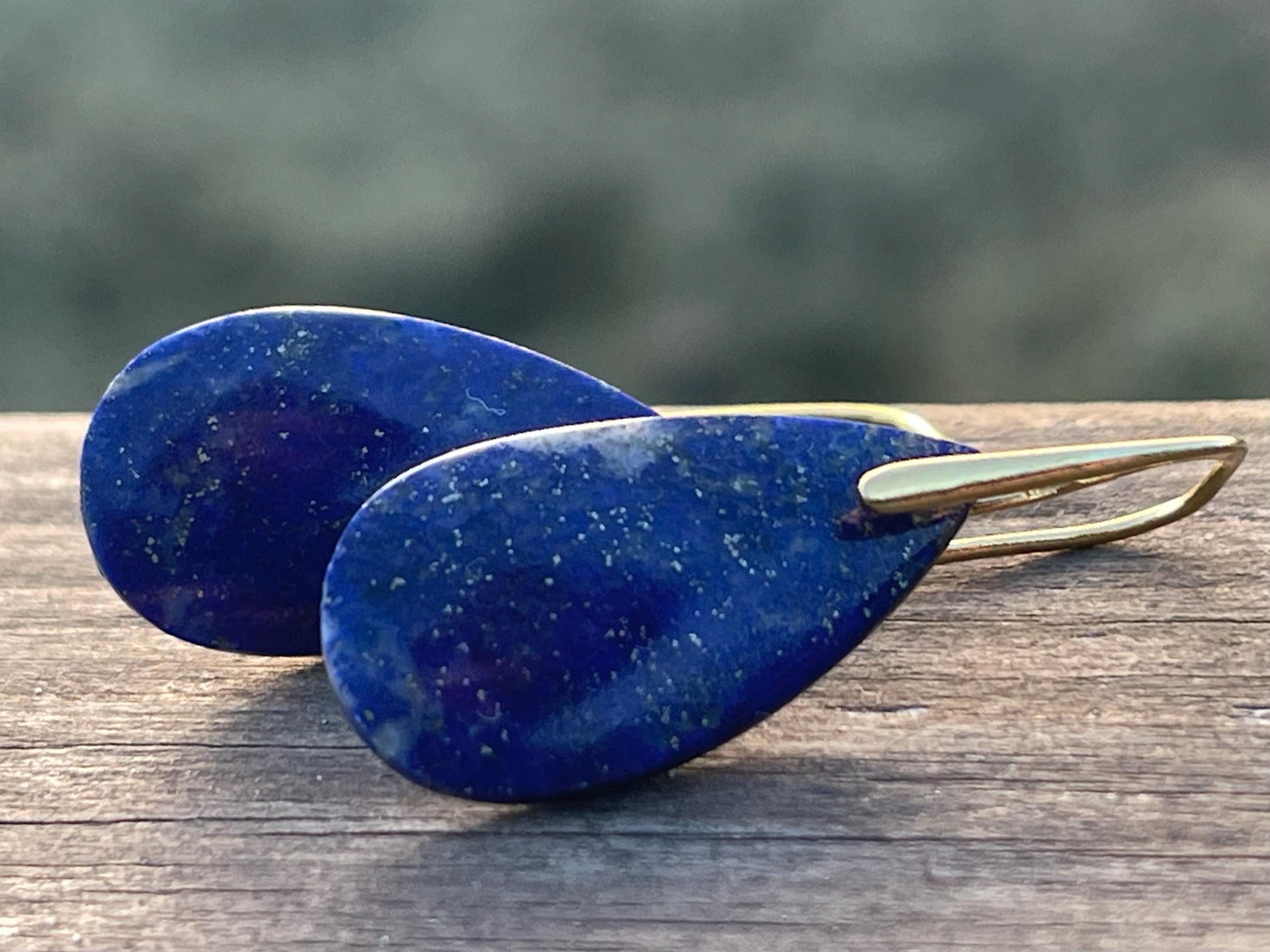 Lapis gemstone earrings. Ethical jewellery, blue gemstone earrings. Stunning unique jewellery. Unique gifts. Unique lapis earrings.