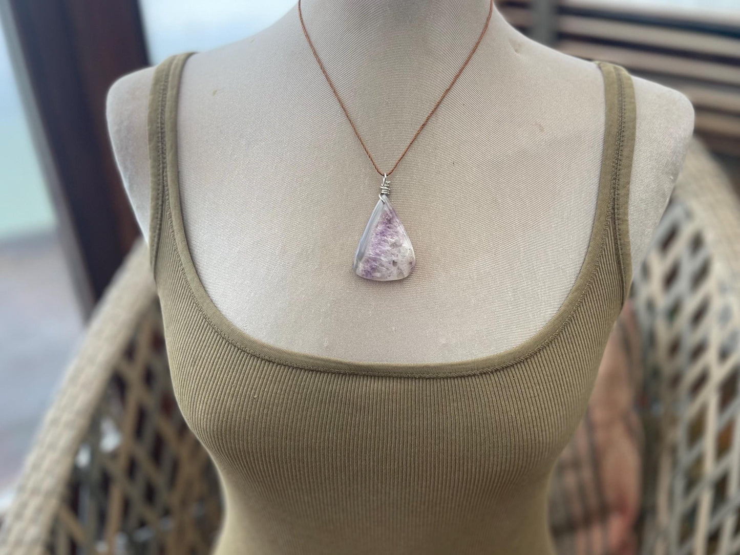 Amethyst pendant, amethyst necklace, amethyst jewellery, unusual gift for him, boho handmade necklace, romantic gift for her, boho pendant