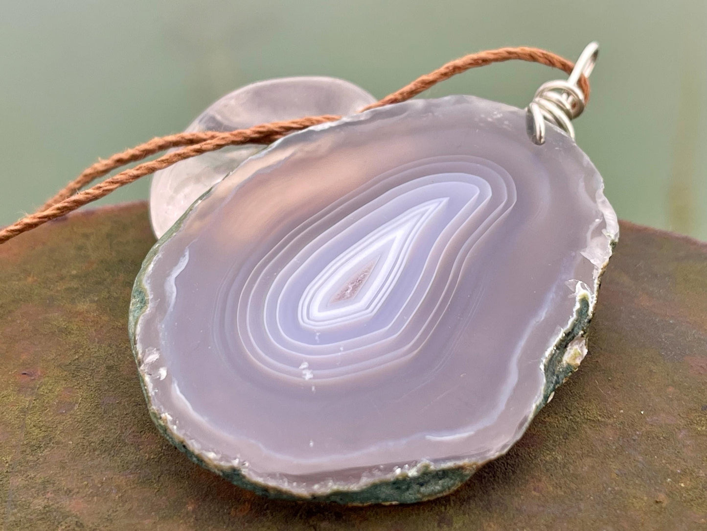 Stunning agate pendant. Agate necklace, agate jewellery, gift for him, boho handmade necklace,  are statement necklace. Ethical jewellery