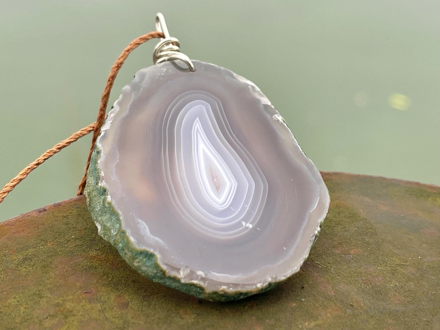 Stunning agate pendant. Agate necklace, agate jewellery, gift for him, boho handmade necklace,  are statement necklace. Ethical jewellery