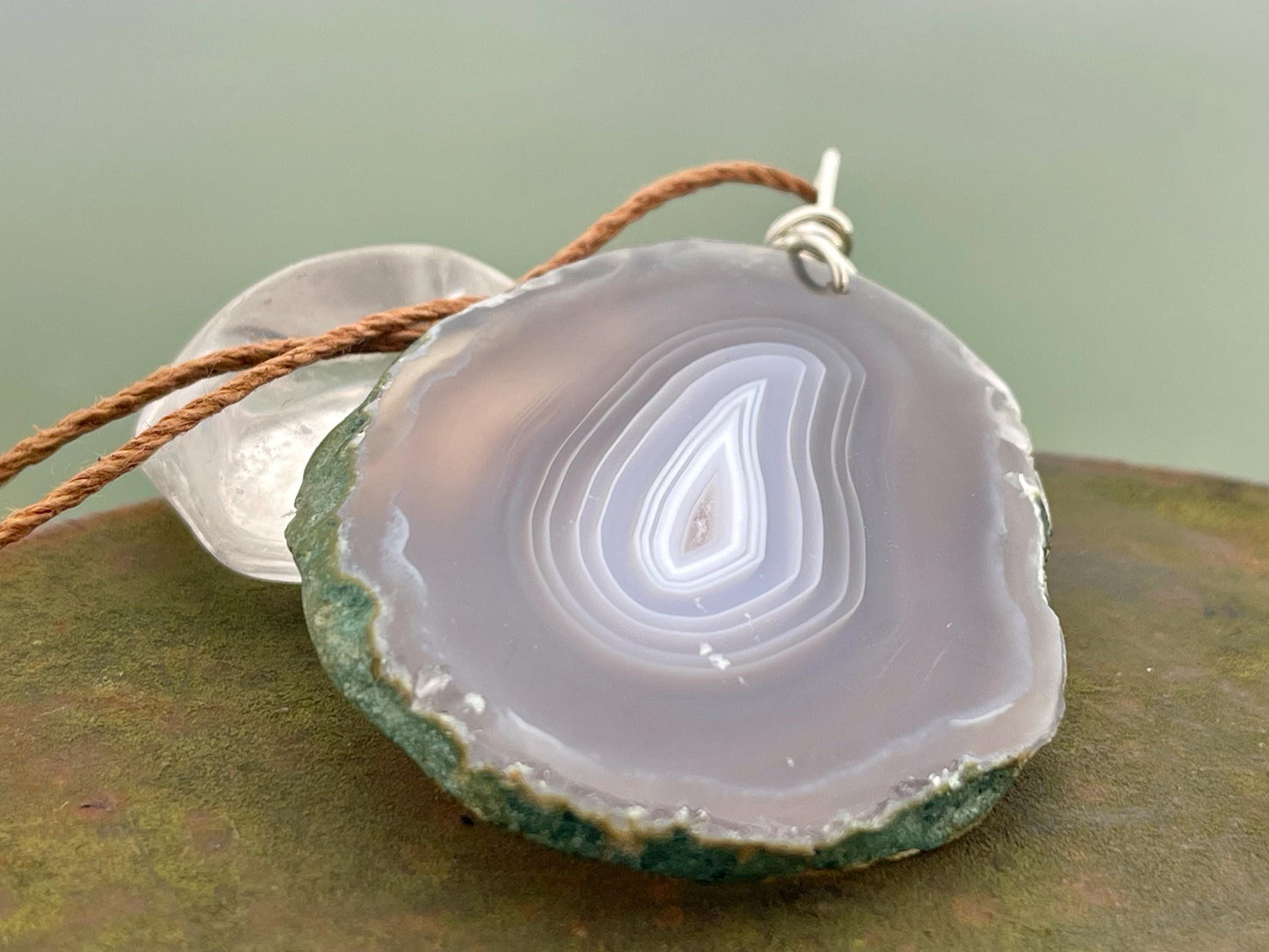 Stunning agate pendant. Agate necklace, agate jewellery, gift for him, boho handmade necklace,  are statement necklace. Ethical jewellery