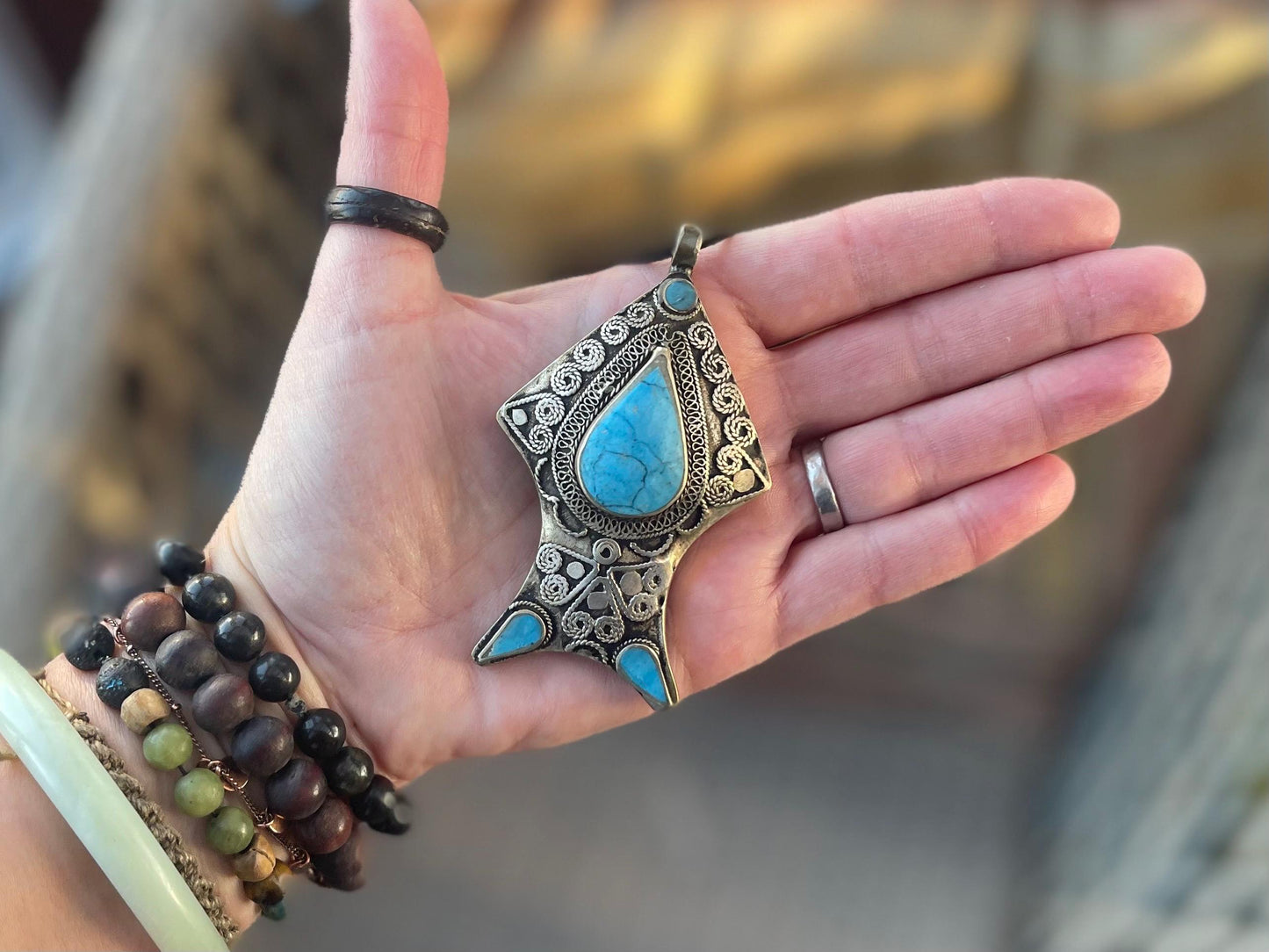 Gypsy jewellery, fish necklace, lapis necklace, vintage jewellery, ethical jewellery, fish pendant, boho necklace, unique necklace, boho