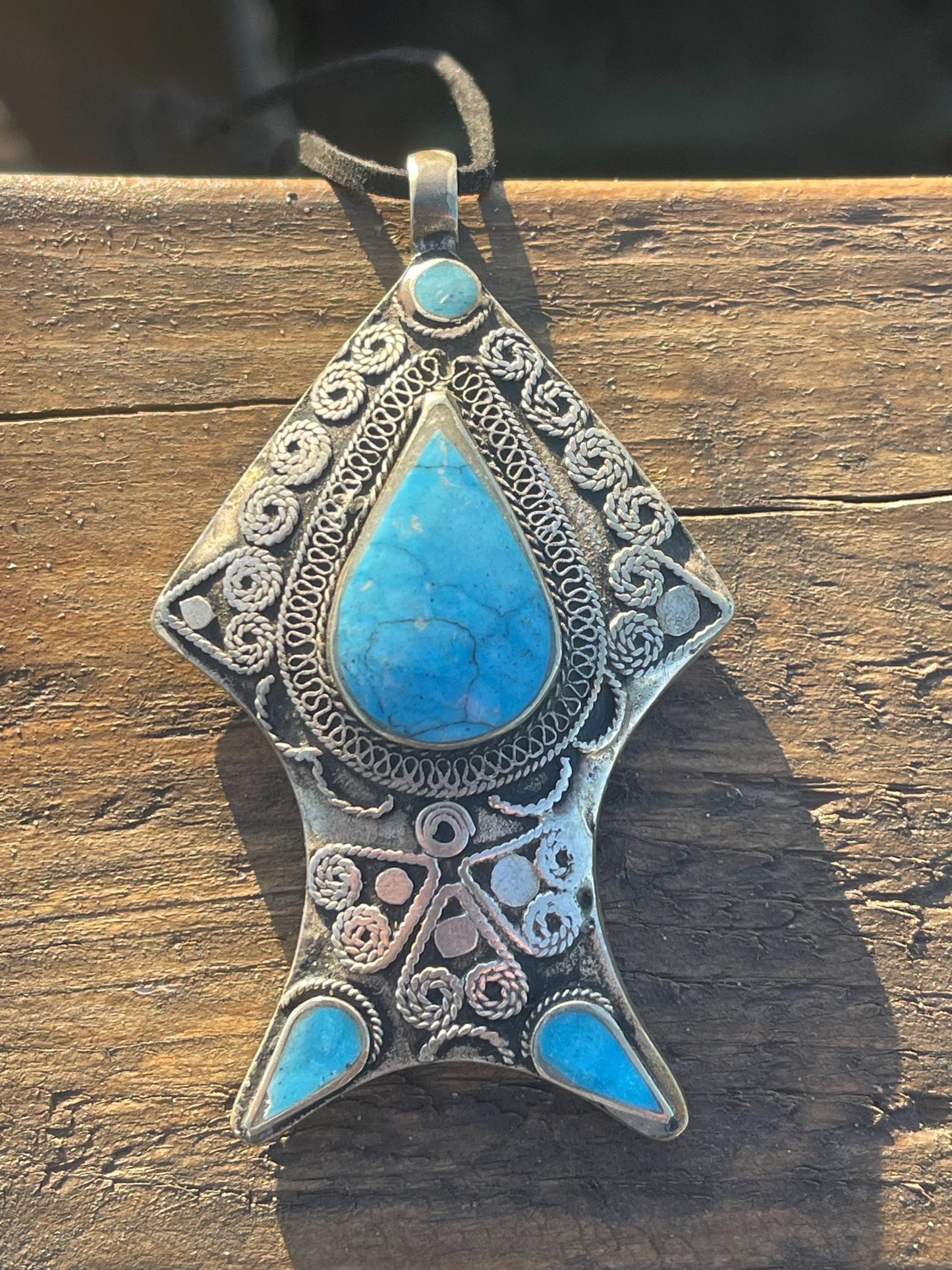 Gypsy jewellery, fish necklace, lapis necklace, vintage jewellery, ethical jewellery, fish pendant, boho necklace, unique necklace, boho