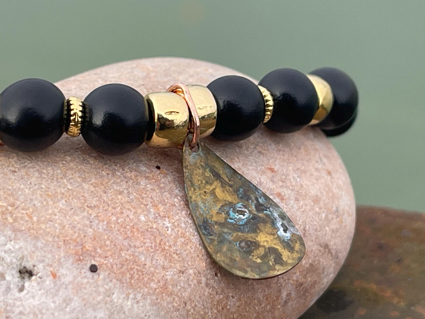 Gemstone bracelet, handmade gift for him, onyx jewellery, onyx bangle. Ethical jewellery, handmade unique jewellery. Unusual gifts for women