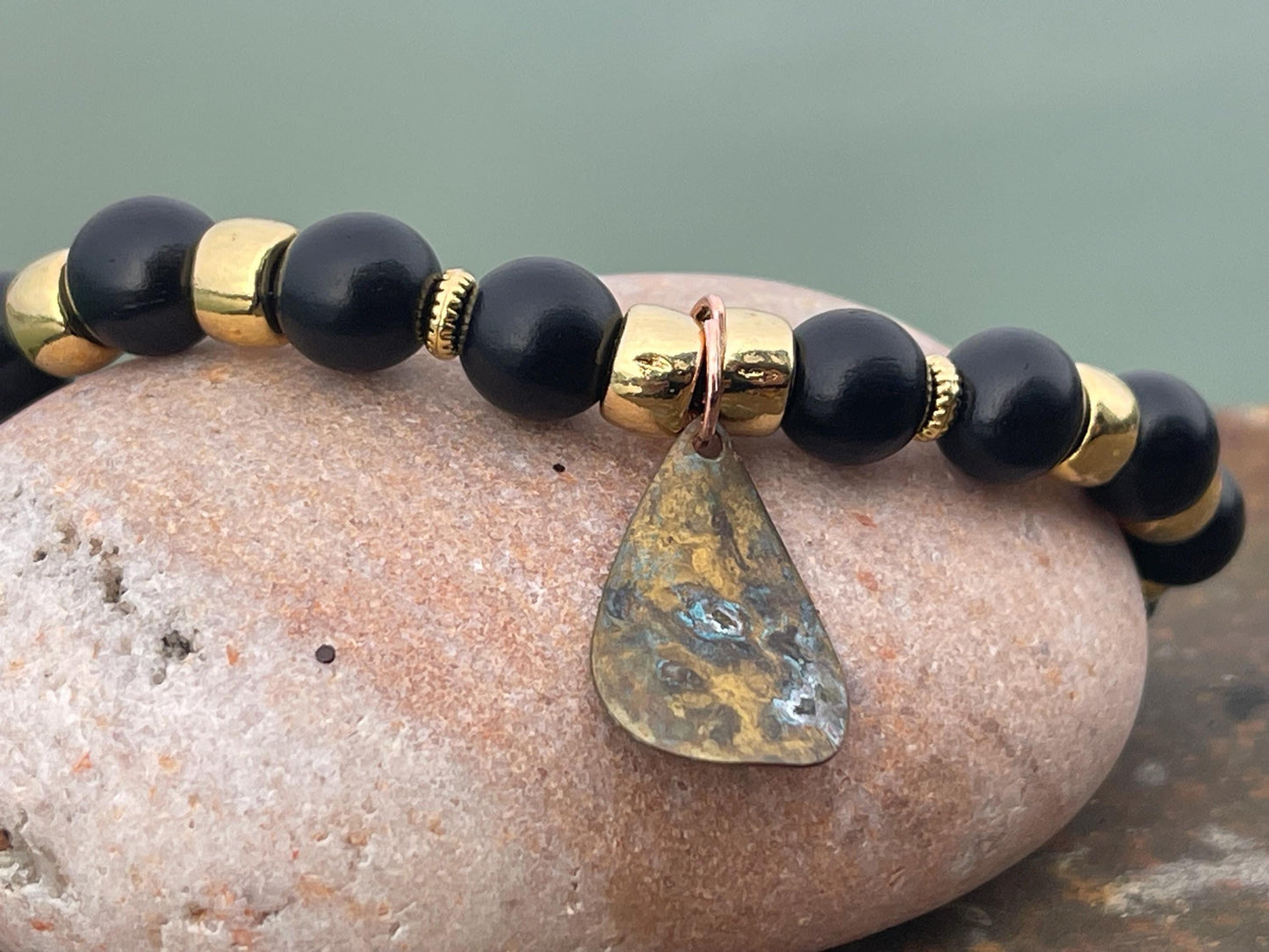 Gemstone bracelet, handmade gift for him, onyx jewellery, onyx bangle. Ethical jewellery, handmade unique jewellery. Unusual gifts for women