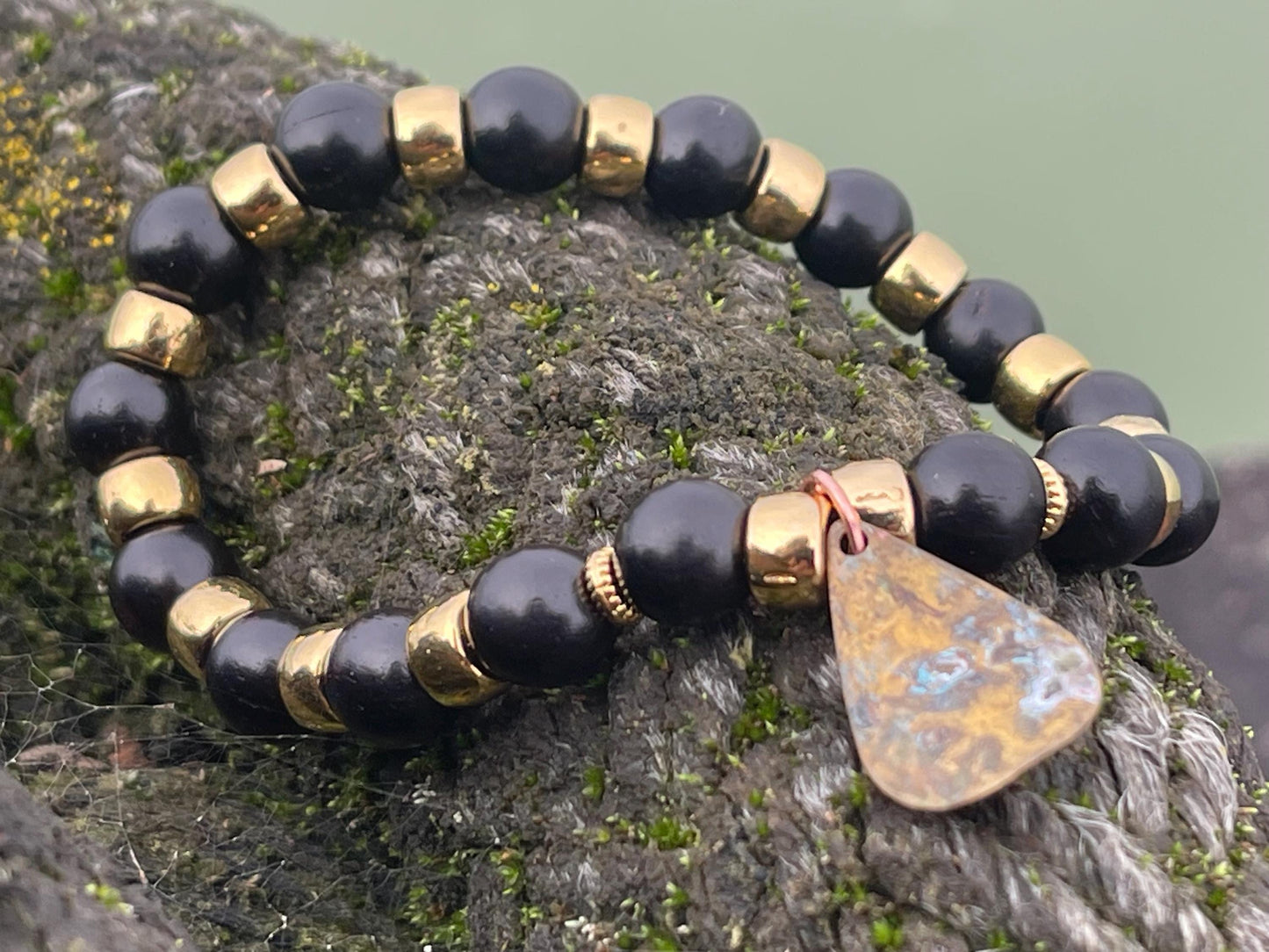 Gemstone bracelet, handmade gift for him, onyx jewellery, onyx bangle. Ethical jewellery, handmade unique jewellery. Unusual gifts for women