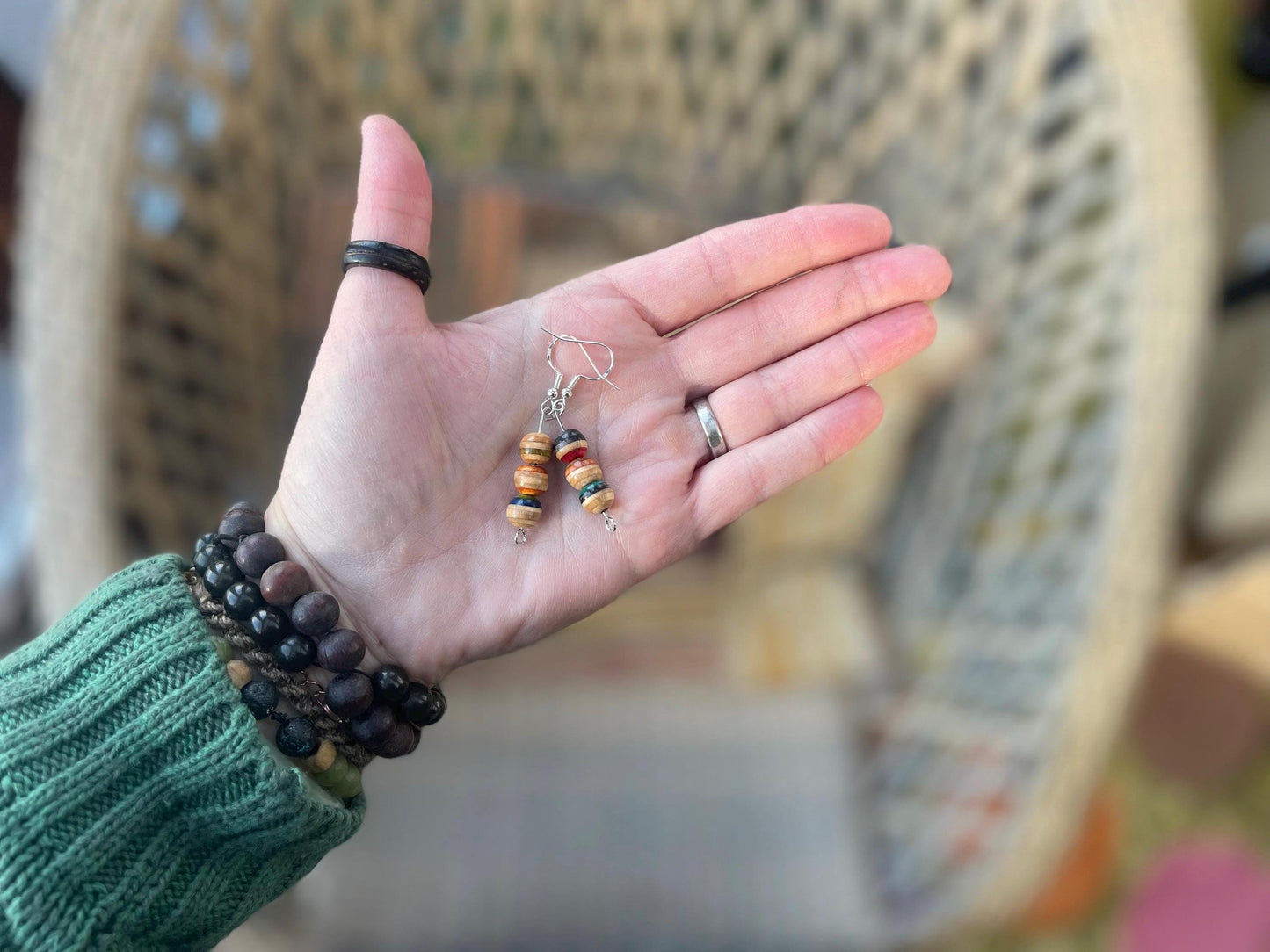 Handmade earrings made from old skateboards. Skateboard earrings. Skater jewellery. Sustainable jewellery. Eco friendly earrings. Cool gifts