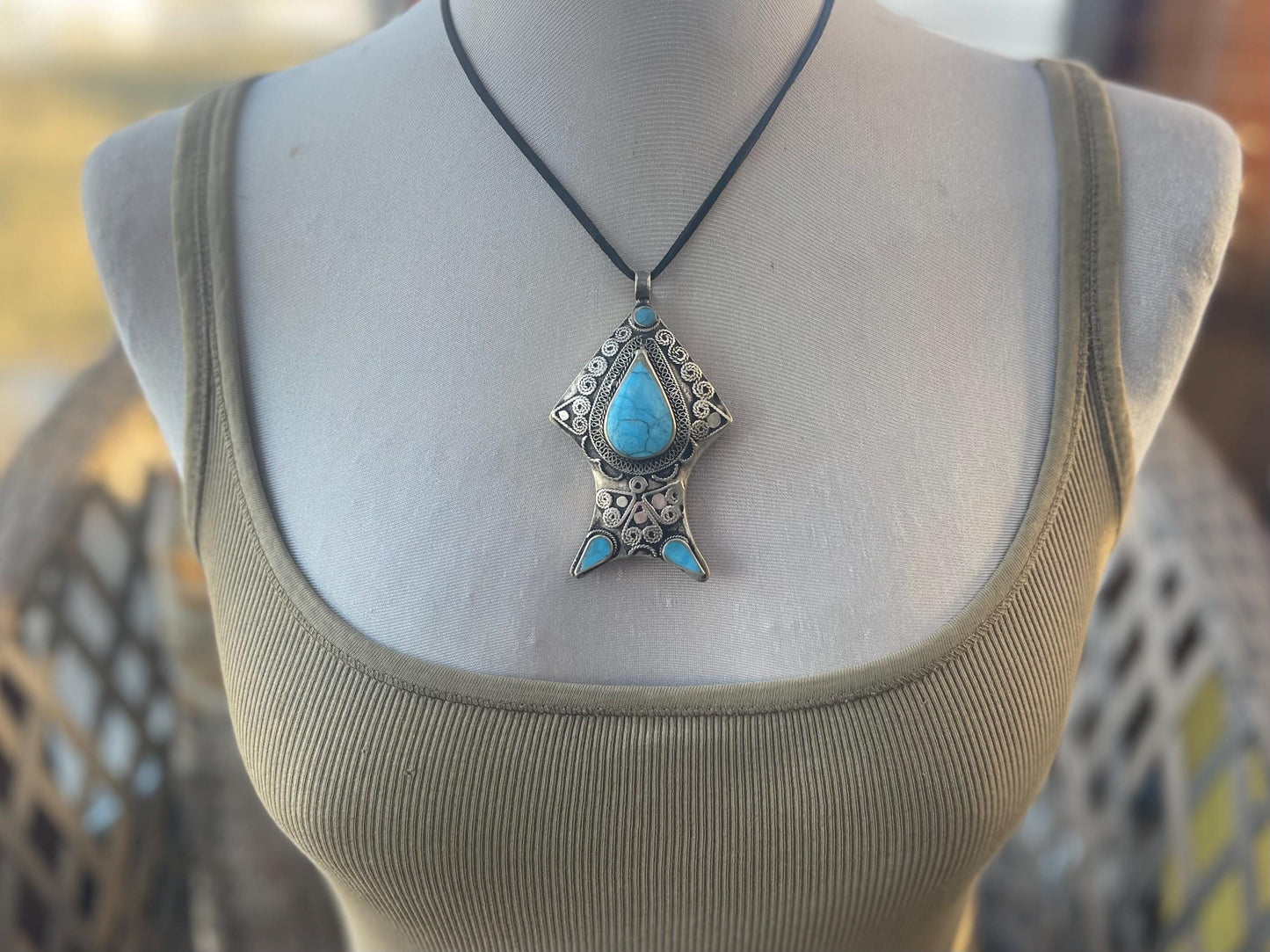 Gypsy jewellery, fish necklace, lapis necklace, vintage jewellery, ethical jewellery, fish pendant, boho necklace, unique necklace, boho