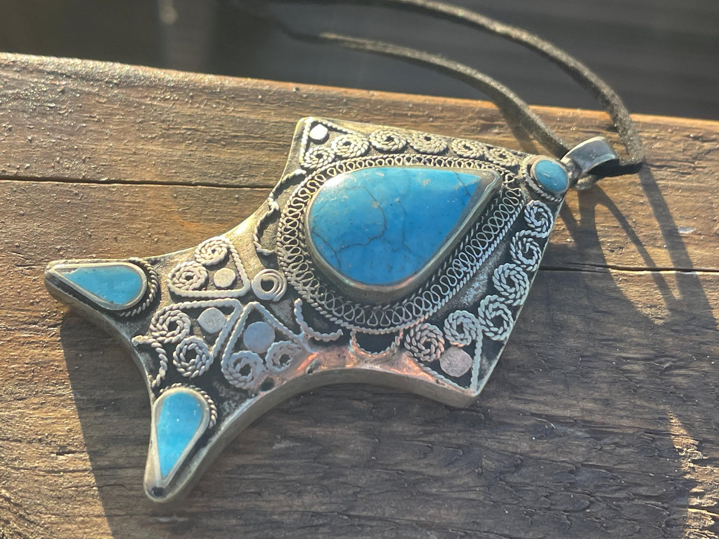 Gypsy jewellery, fish necklace, lapis necklace, vintage jewellery, ethical jewellery, fish pendant, boho necklace, unique necklace, boho