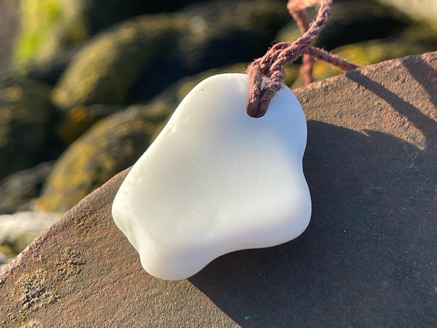 Ethically sourced sea glass pendants. Recycled necklace, unique boho gift for her, ethical jewellery, earthy jewelry handmade necklace v