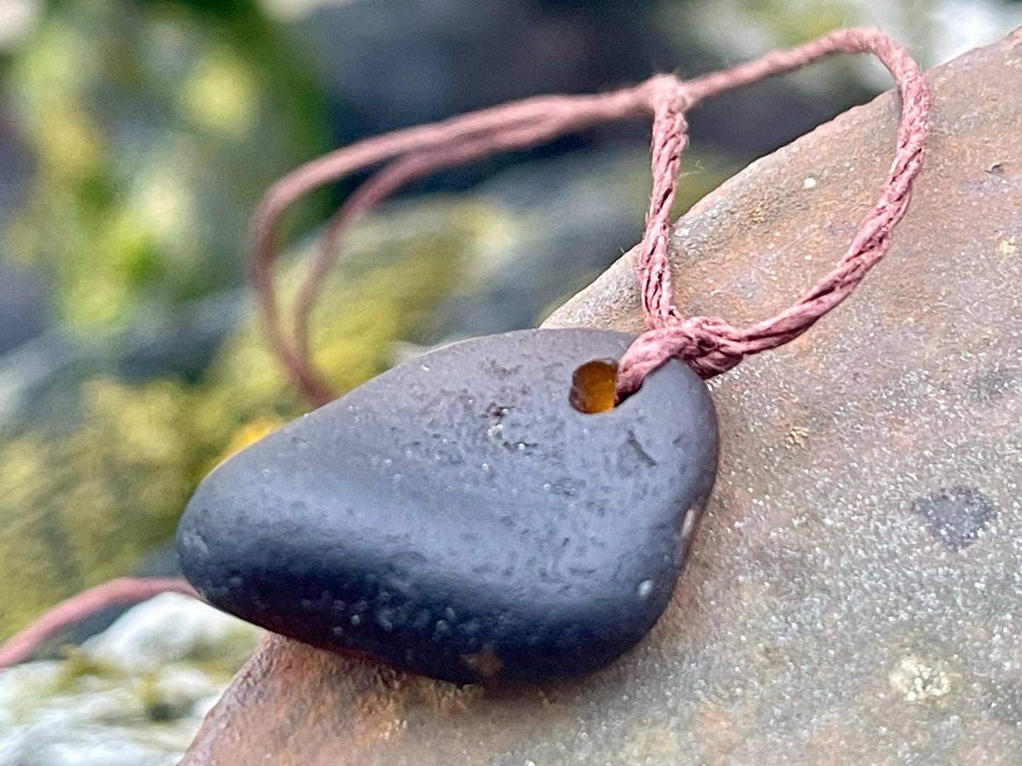 Unisex Cornish sea glass necklace, surf necklace, hippy necklace, gift for him, gift for her, recycled necklace, eco friendly necklace, boho