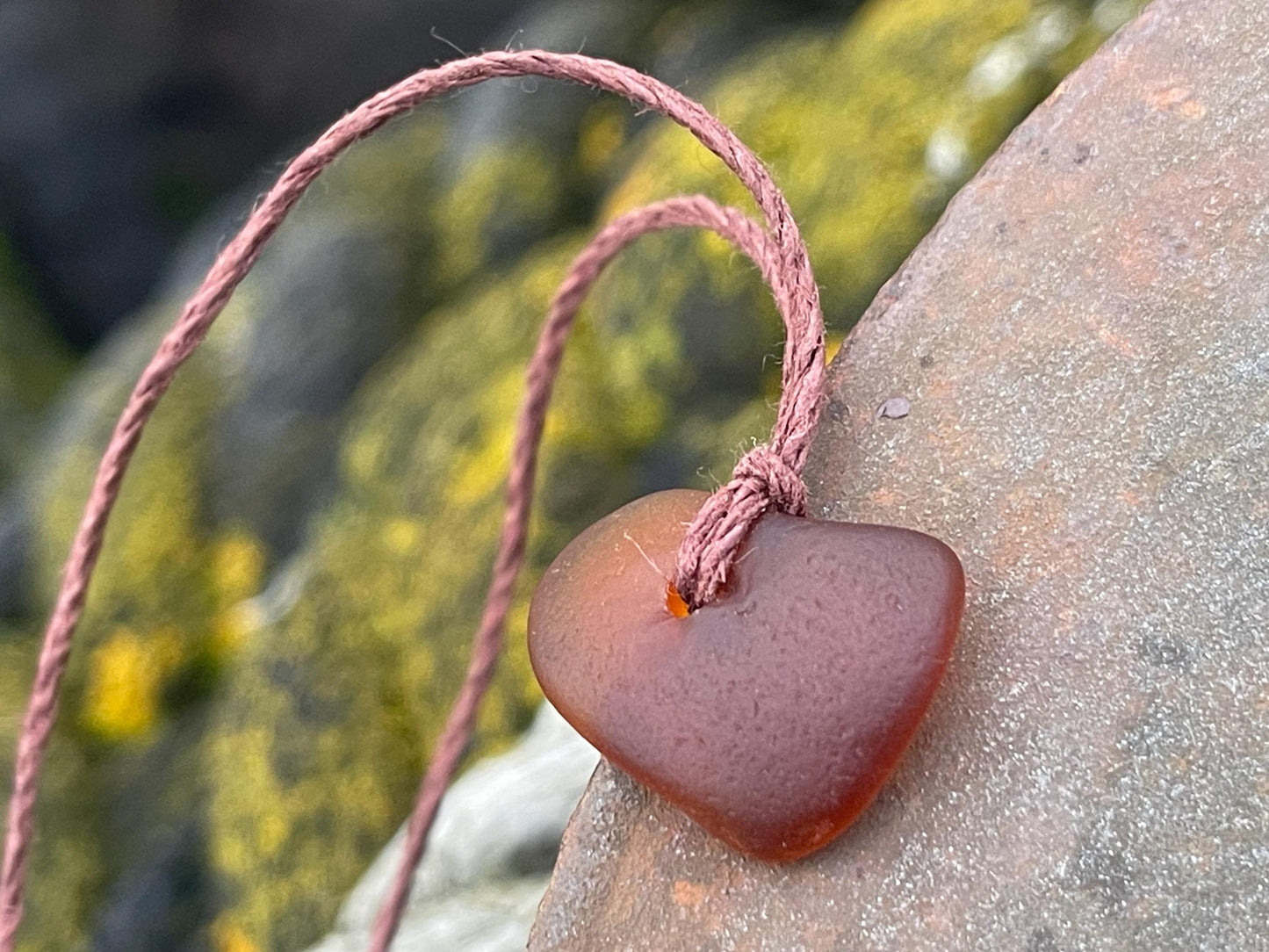 Unisex Cornish sea glass necklace, surf necklace, hippy necklace, gift for him, gift for her, recycled necklace, eco friendly necklace, boho