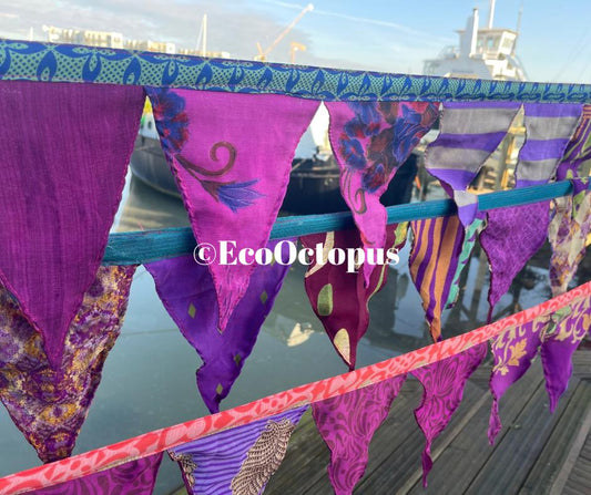 PURPLE. Handmade Eco-Friendly bunting. Purple decorations.