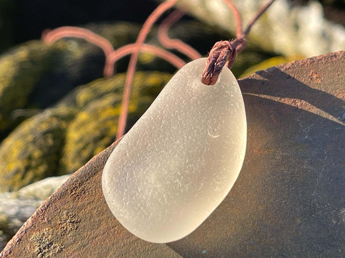 Ethically sourced sea glass pendants. Recycled necklace, unique boho gift for her, ethical jewellery, earthy jewelry handmade necklace v