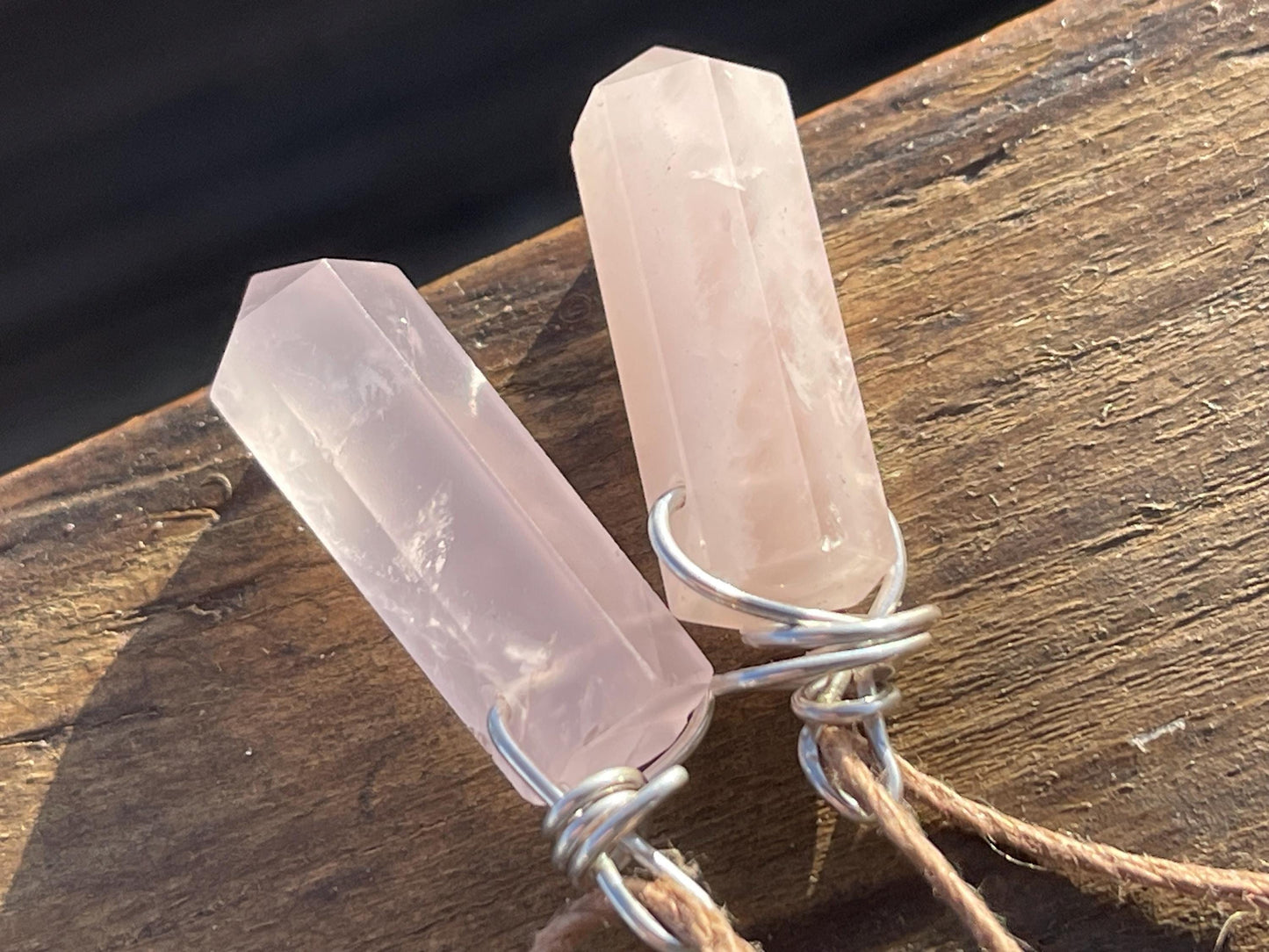 Rose quartz necklace, romantic gift for her, rose quartz pendant, boho pendant, handmade necklace, rose quartz jewellery, ethical jewellery