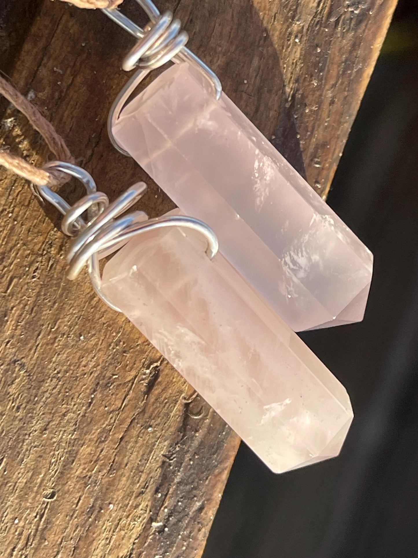 Rose quartz necklace, romantic gift for her, rose quartz pendant, boho pendant, handmade necklace, rose quartz jewellery, ethical jewellery