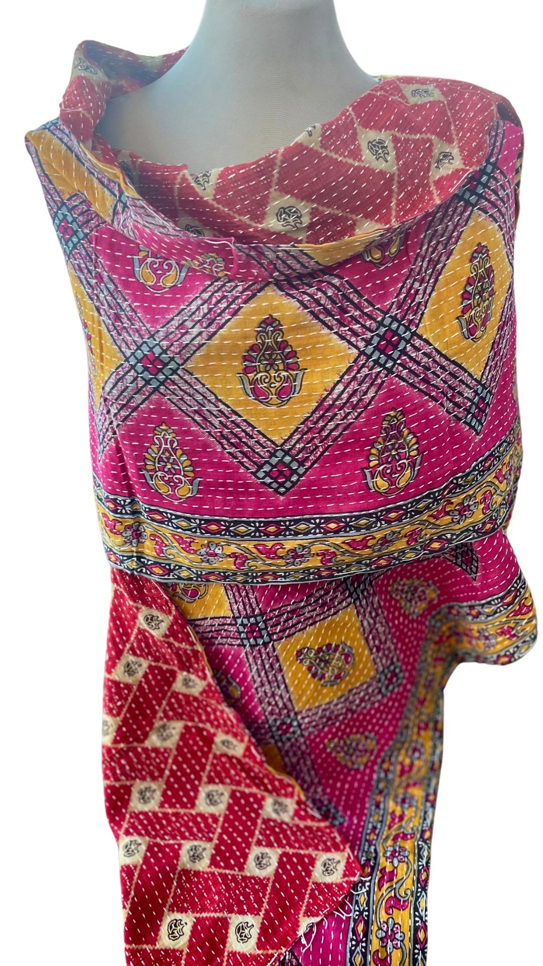 SALE. Boho Cotton Wrap Scarf, Eco-Friendly Handmade Shawl Gift for Her