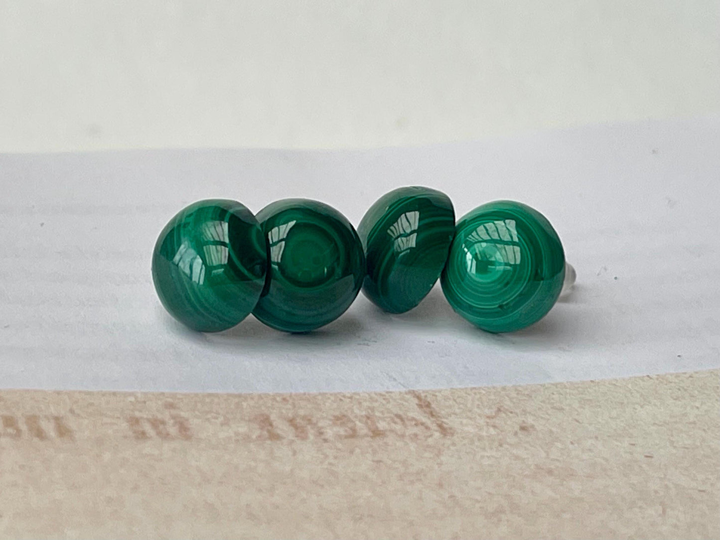 Ethically courses malachite earrings. Green stud earrings, ethical jewellery, malachite jewellery. Boho stud earrings, gift for her