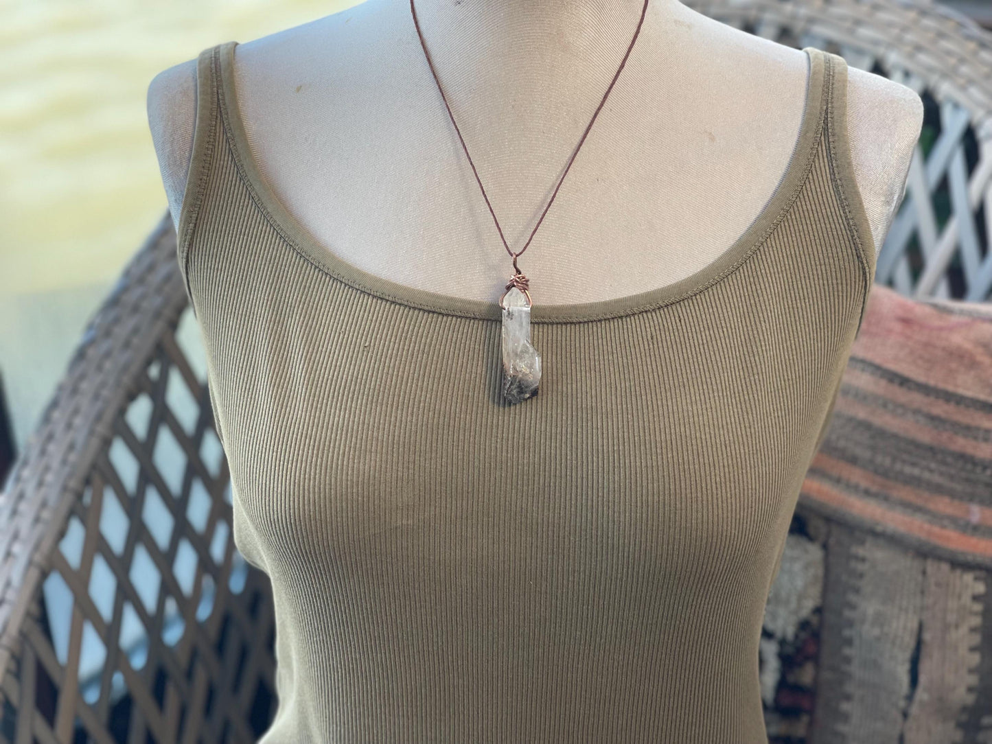 Raw Smokey Quartz Necklace. Unique jewellery. Smokey quartz pendant, boho pendants, handmade necklace, gift for him, ethical jewellery