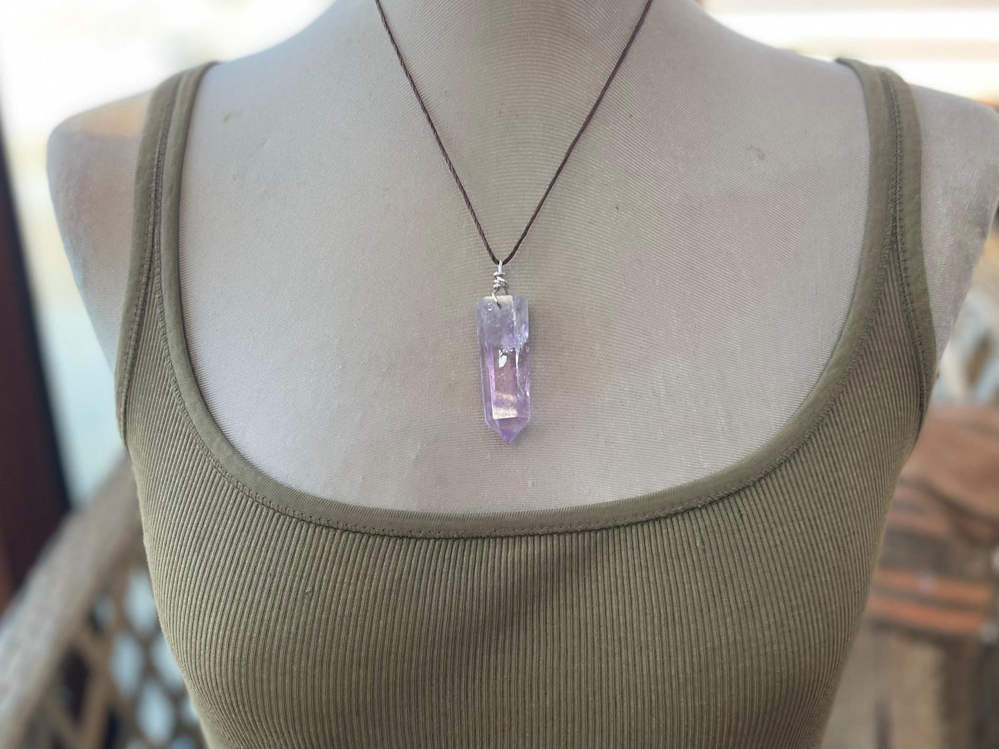 Amethyst pendant, amethyst necklace, amethyst jewellery, gift for him, boho handmade necklace,  romantic gift for her, ethical jewellery