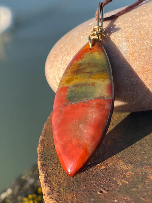 Handmade bloodstone necklace. Unusual gemstone jewellery. Orange gemstones. Bloodstone jewellery. Ethical jewellery. Unusual gemstones.