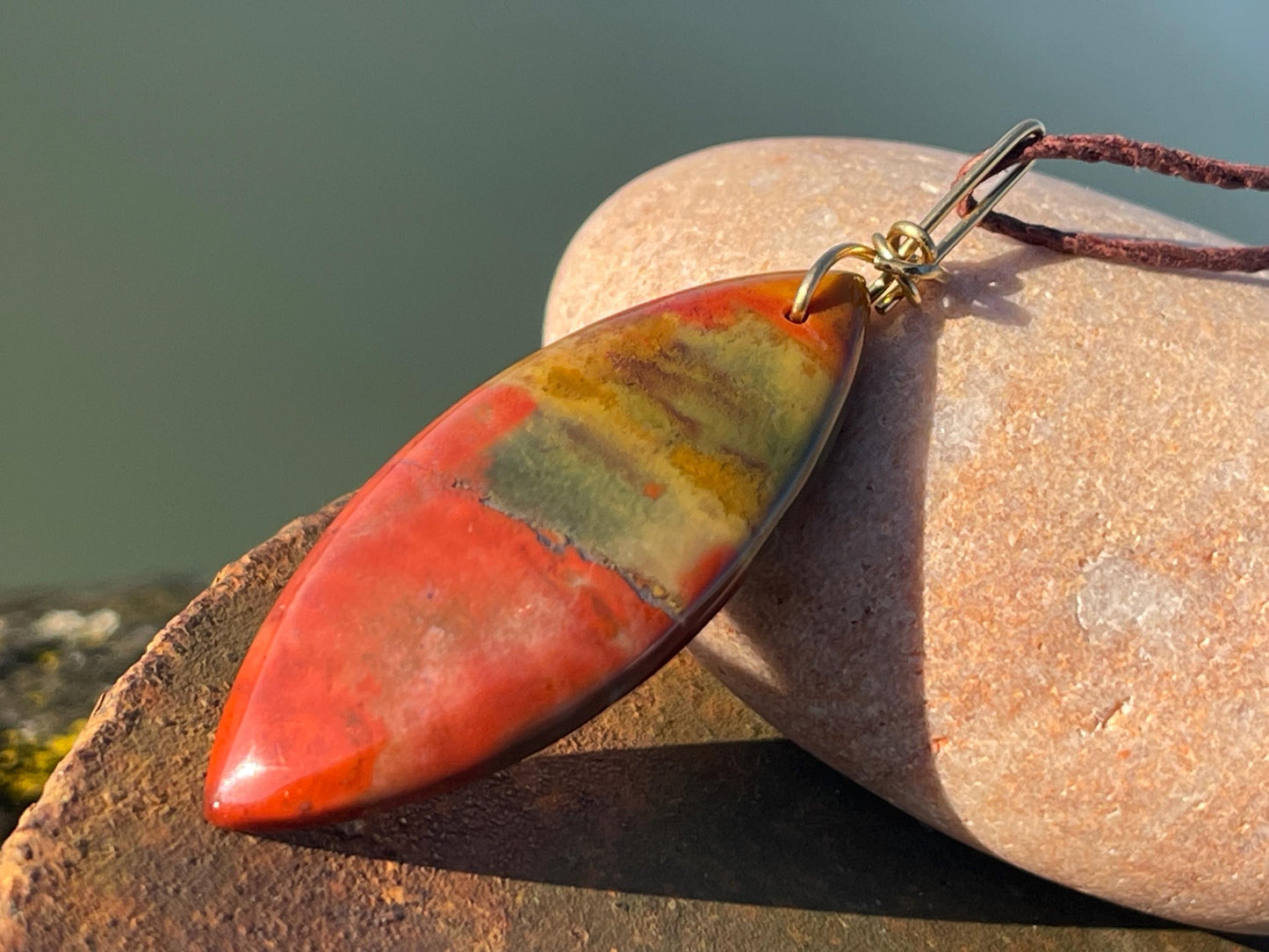 Handmade bloodstone necklace. Unusual gemstone jewellery. Orange gemstones. Bloodstone jewellery. Ethical jewellery. Unusual gemstones.