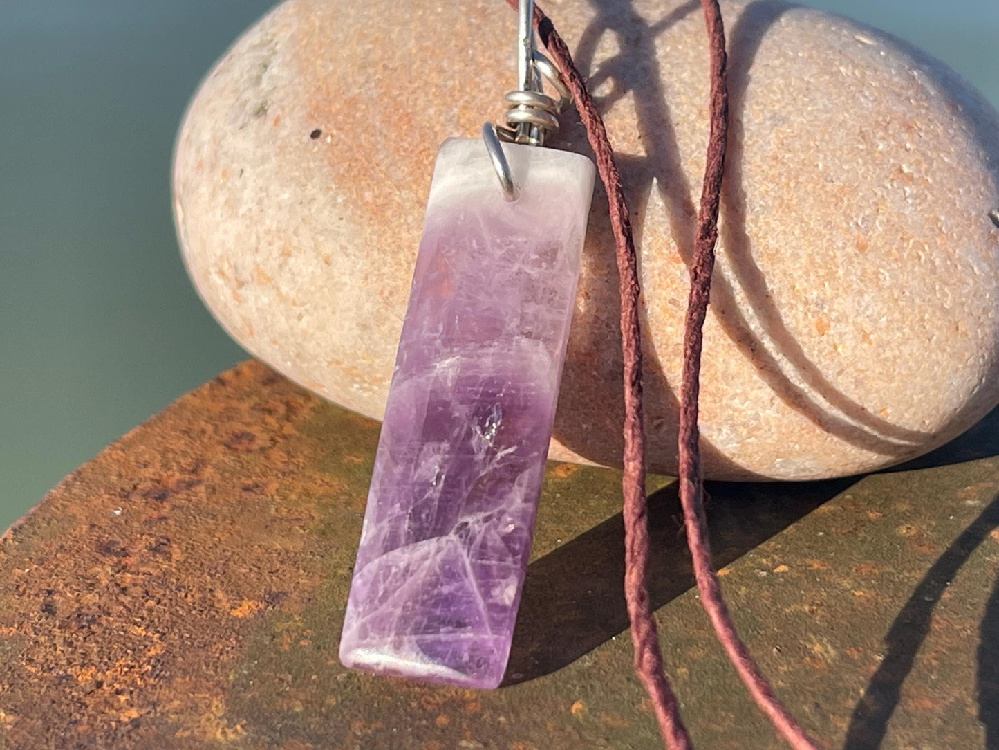 Amethyst pendant, amethyst necklace, amethyst jewellery, gift for him, boho handmade necklace,  romantic gift for her, ethical jewellery