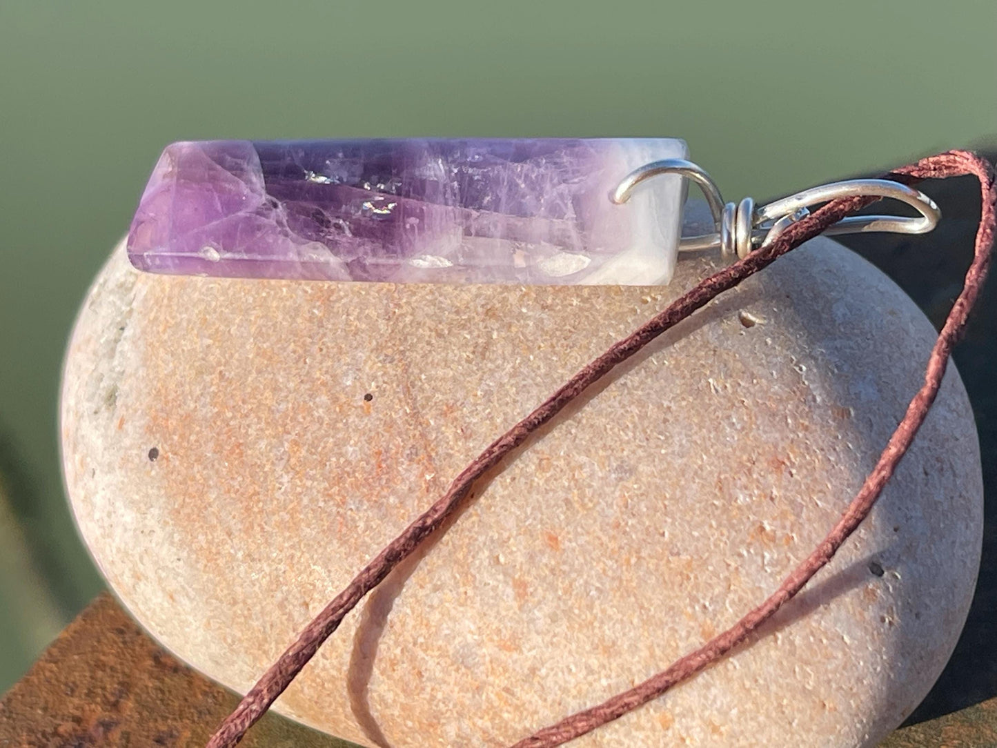 Amethyst pendant, amethyst necklace, amethyst jewellery, gift for him, boho handmade necklace,  romantic gift for her, ethical jewellery