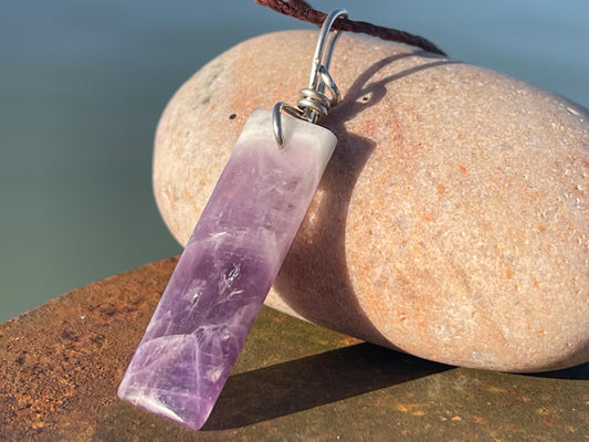 Amethyst pendant, amethyst necklace, amethyst jewellery, gift for him, boho handmade necklace,  romantic gift for her, ethical jewellery