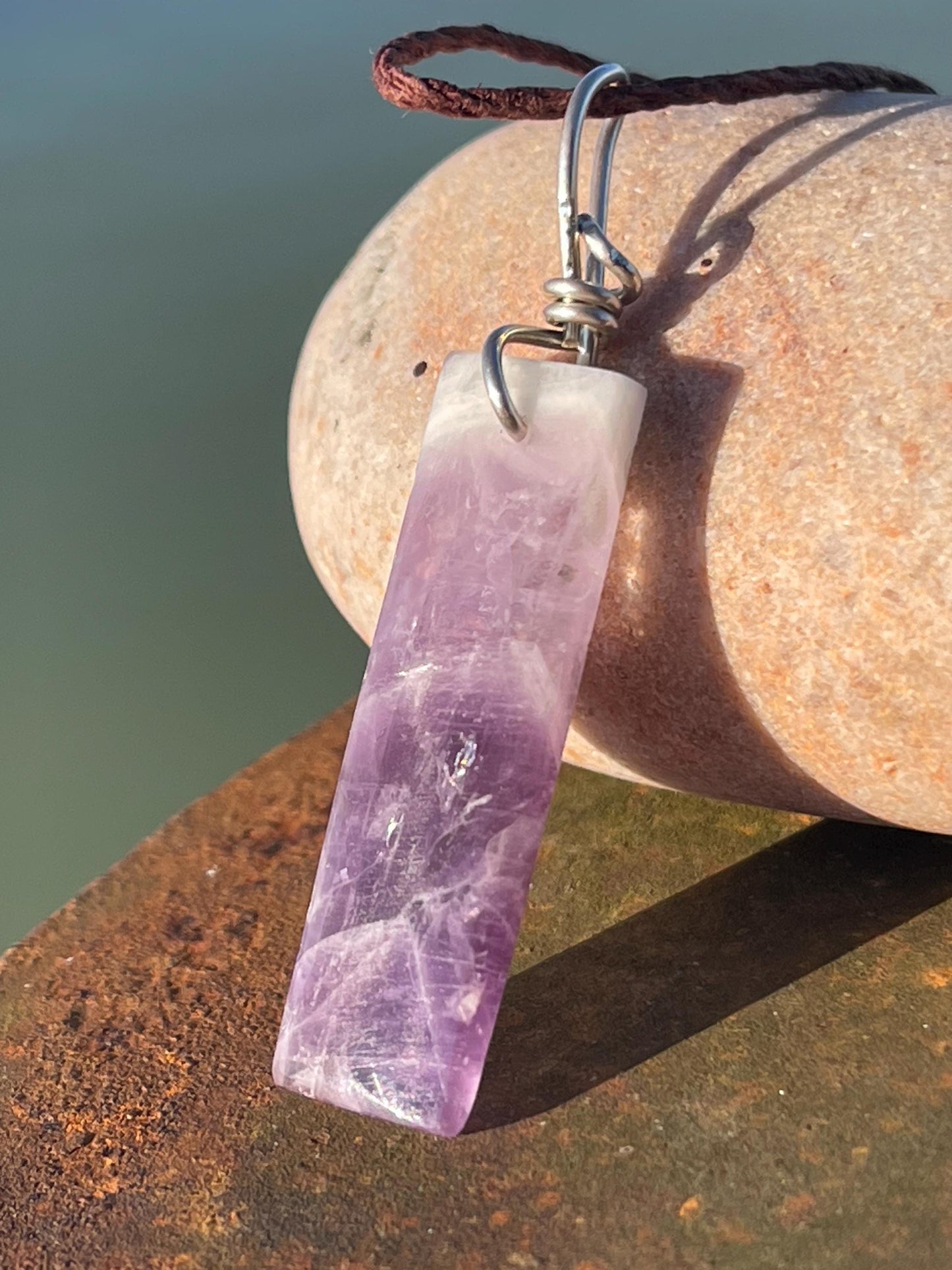 Amethyst pendant, amethyst necklace, amethyst jewellery, gift for him, boho handmade necklace,  romantic gift for her, ethical jewellery