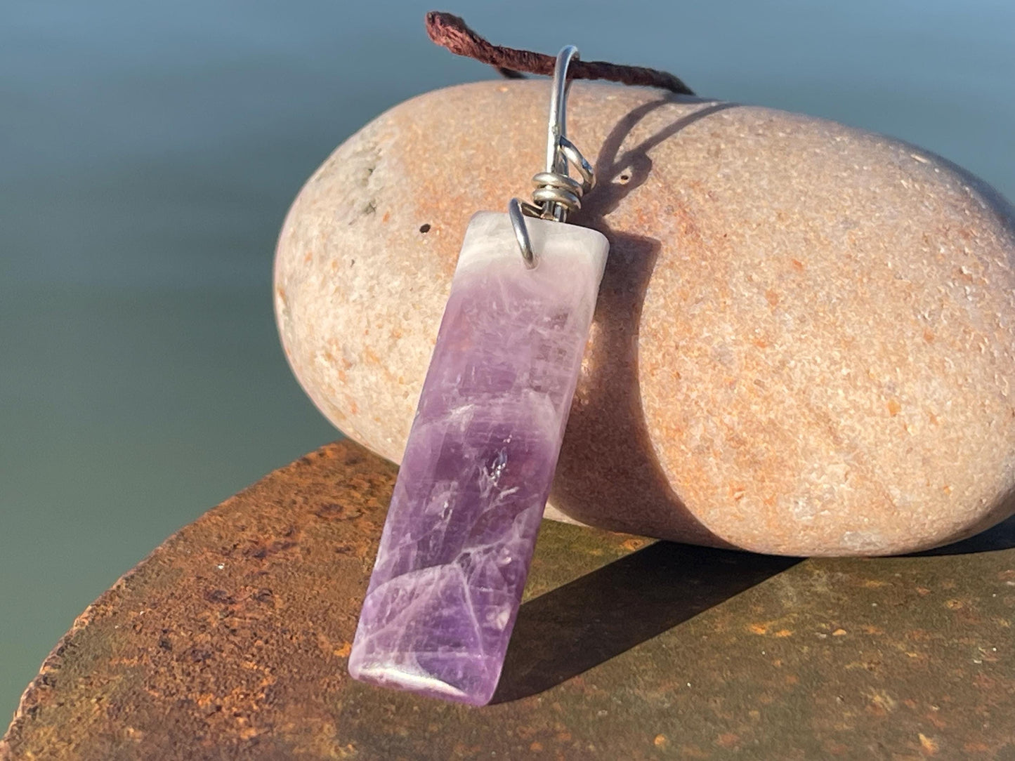 Amethyst pendant, amethyst necklace, amethyst jewellery, gift for him, boho handmade necklace,  romantic gift for her, ethical jewellery