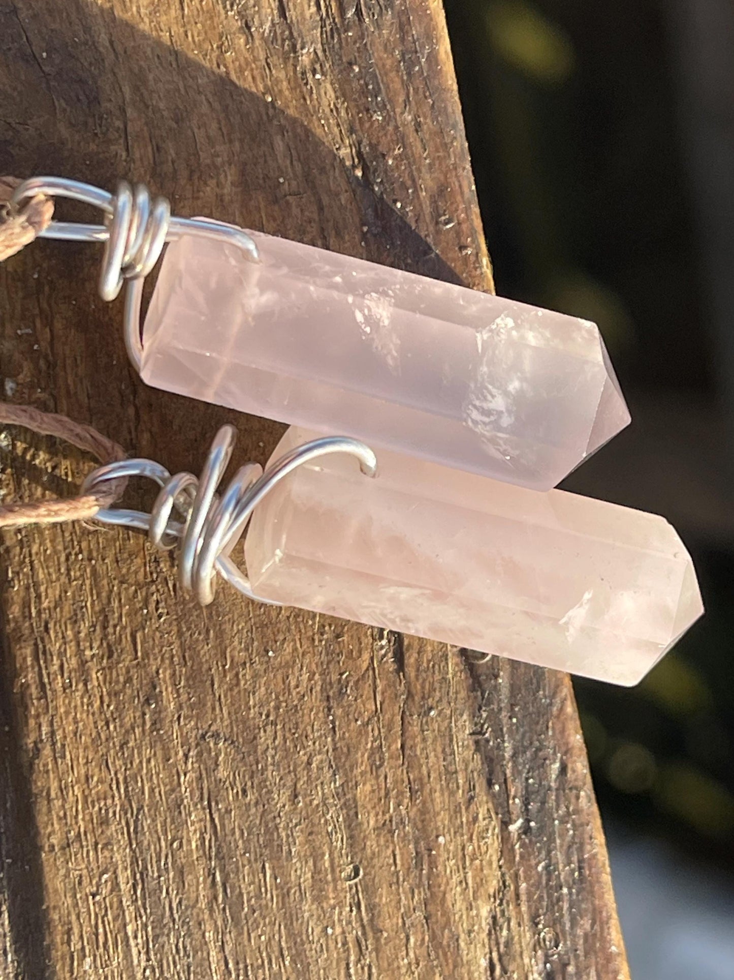 Rose quartz necklace, romantic gift for her, rose quartz pendant, boho pendant, handmade necklace, rose quartz jewellery, ethical jewellery