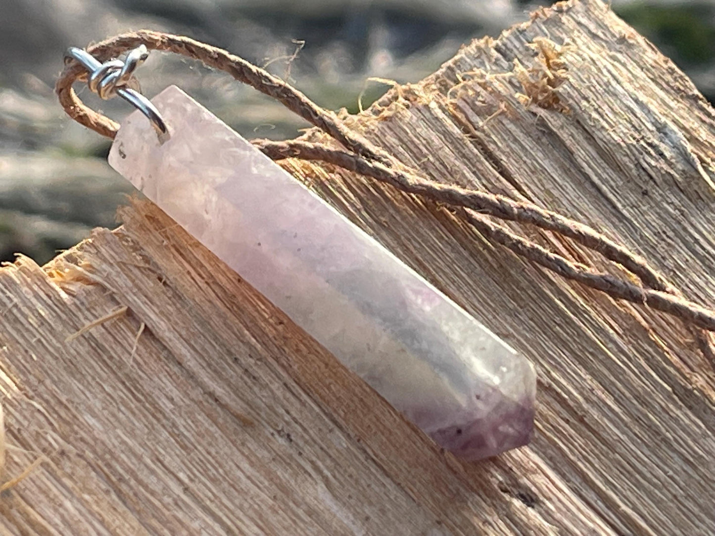 Rainbow Flourite pendant, fluorite necklace, flourite jewellery, gift for him, boho handmade necklace, boho gift for her, ethical jewellery